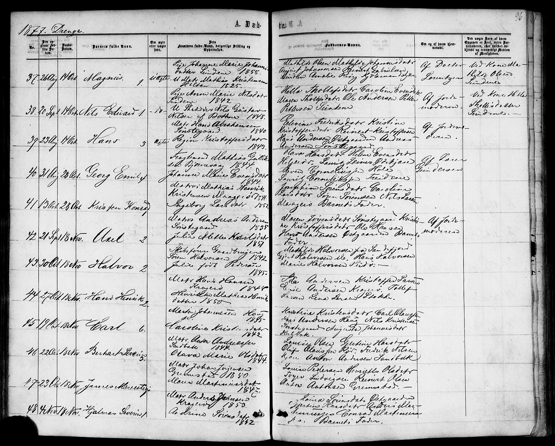 Nøtterøy kirkebøker, AV/SAKO-A-354/F/Fb/L0001: Parish register (official) no. II 1, 1865-1878, p. 96