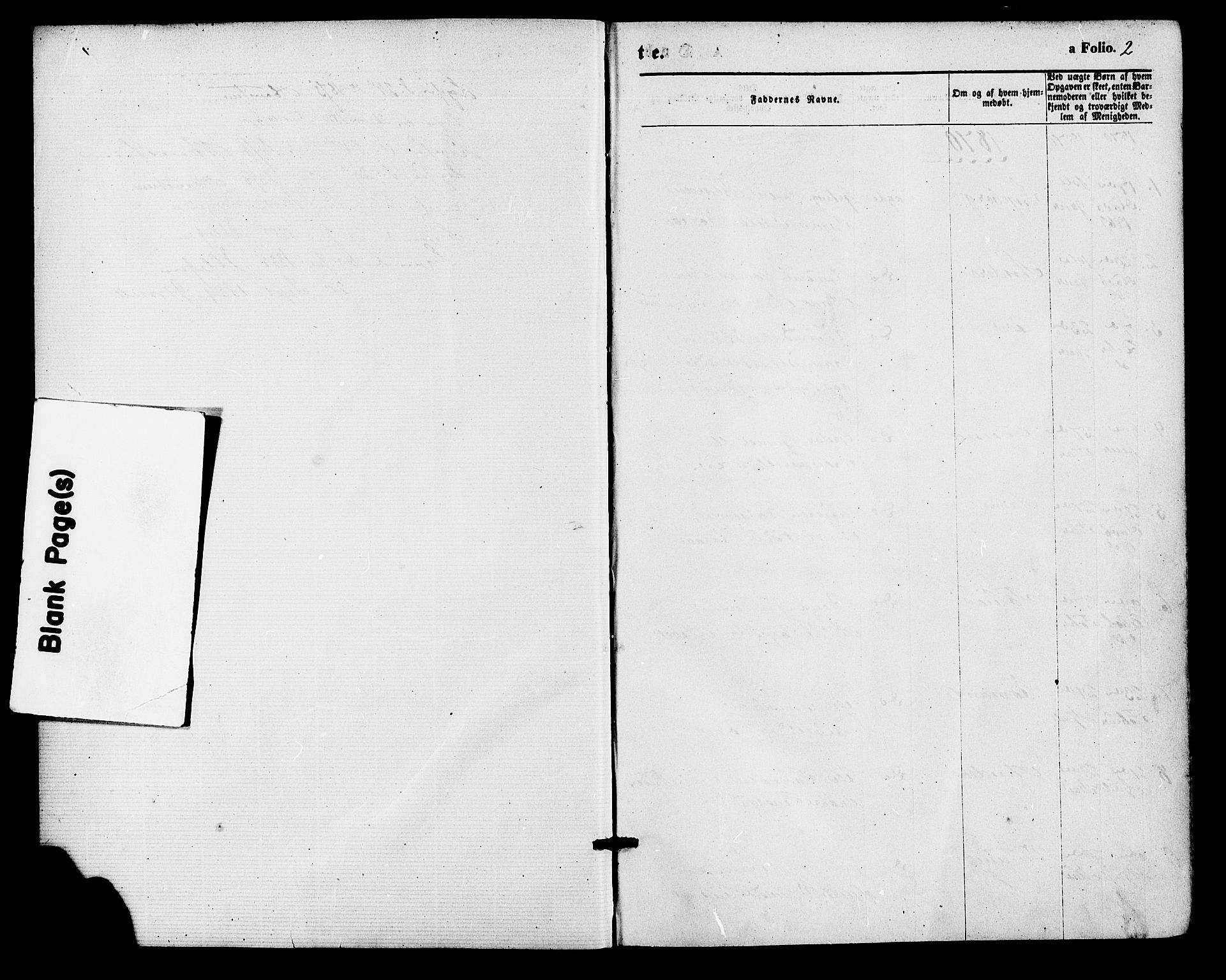 Bjelland sokneprestkontor, SAK/1111-0005/F/Fa/Fab/L0003: Parish register (official) no. A 3, 1870-1887, p. 2