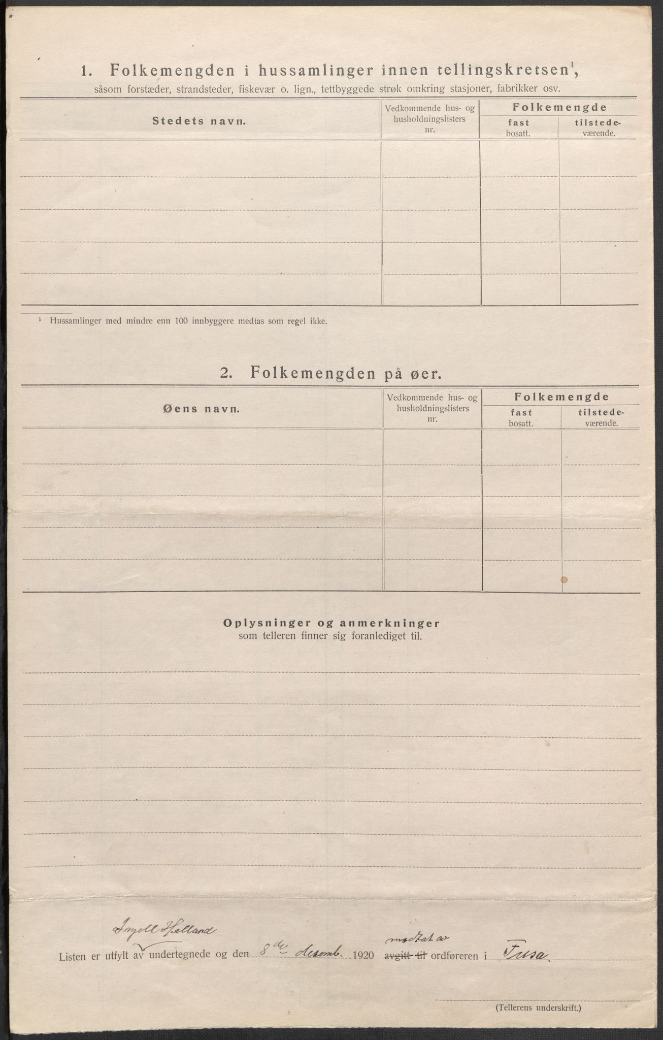 SAB, 1920 census for Fusa, 1920, p. 15