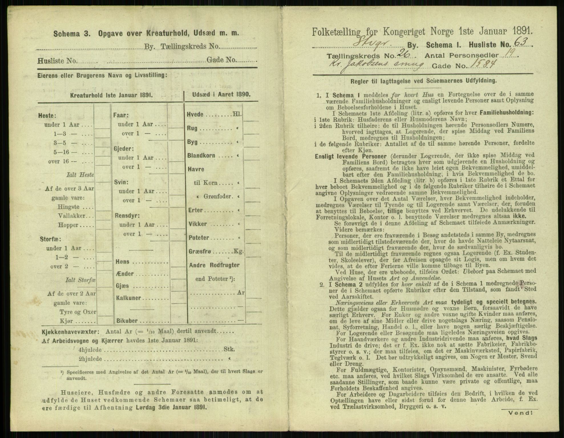 RA, 1891 census for 1103 Stavanger, 1891, p. 4947