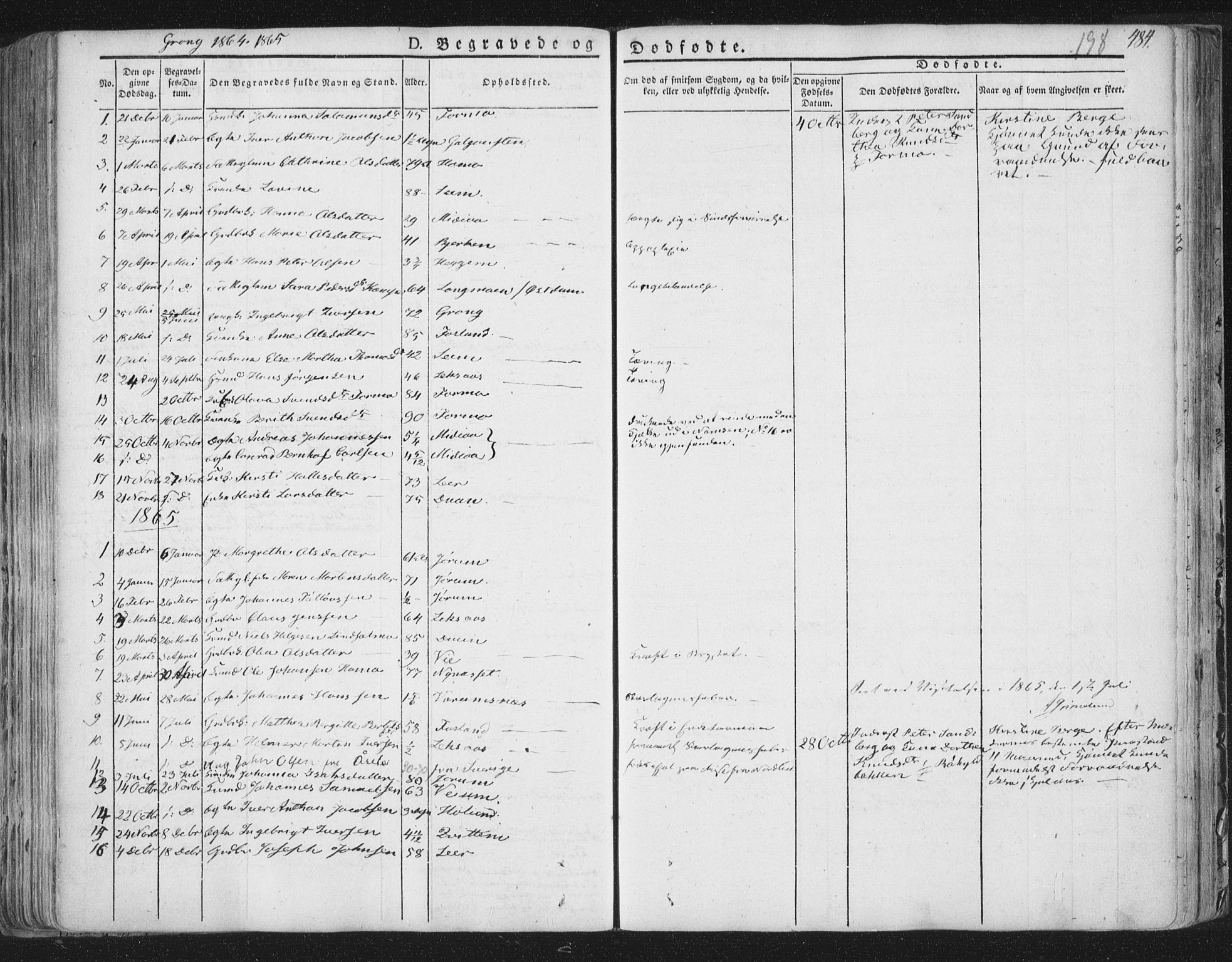 Ministerialprotokoller, klokkerbøker og fødselsregistre - Nord-Trøndelag, SAT/A-1458/758/L0513: Parish register (official) no. 758A02 /1, 1839-1868, p. 198