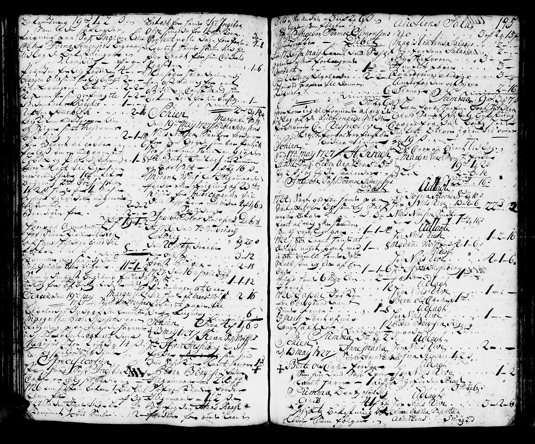 Skien byfogd, AV/SAKO-A-219/H/Hb/L0005b: Skifteprotokoll, 1723-1740, p. 194b-195a