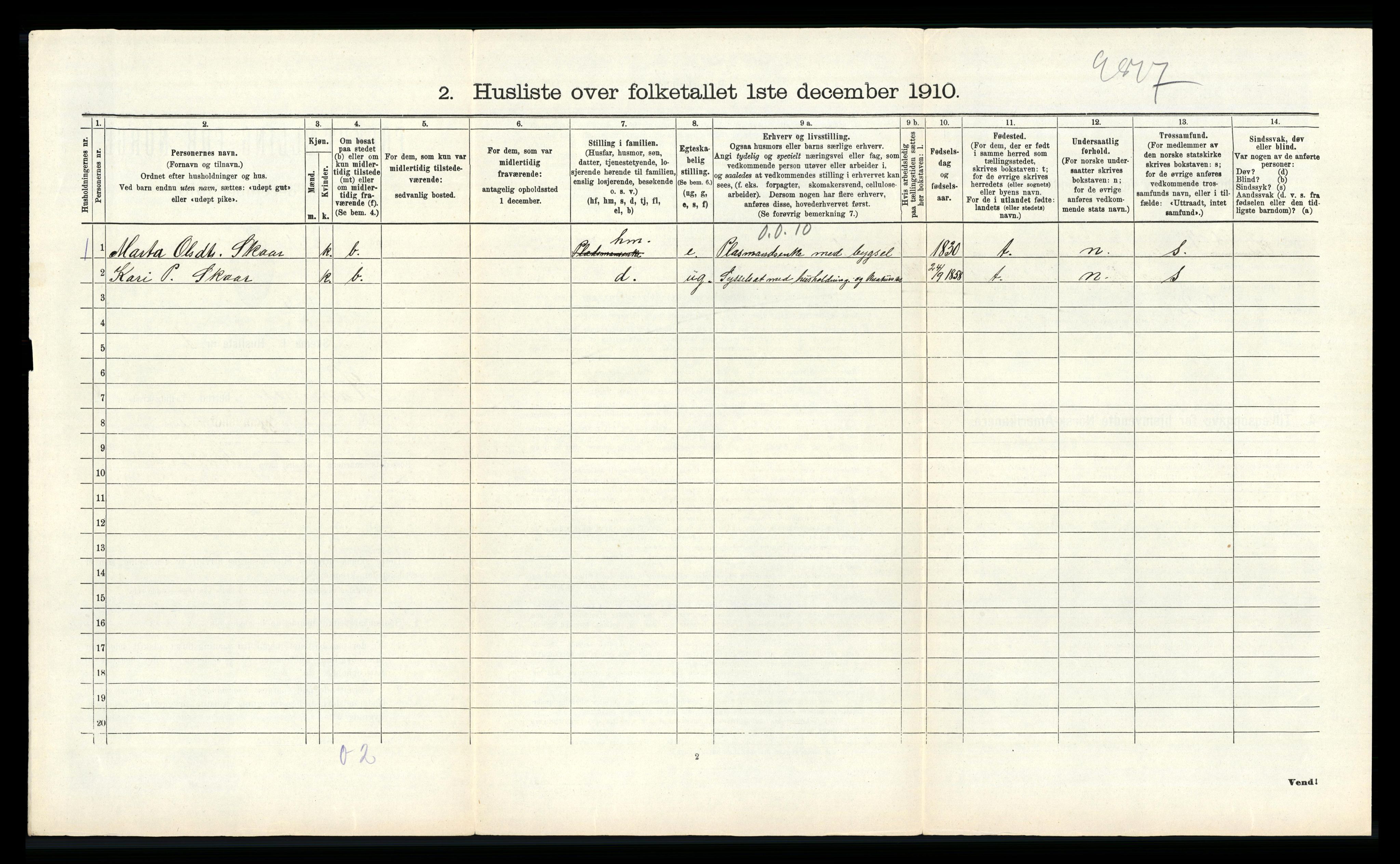 RA, 1910 census for Hamre, 1910, p. 565