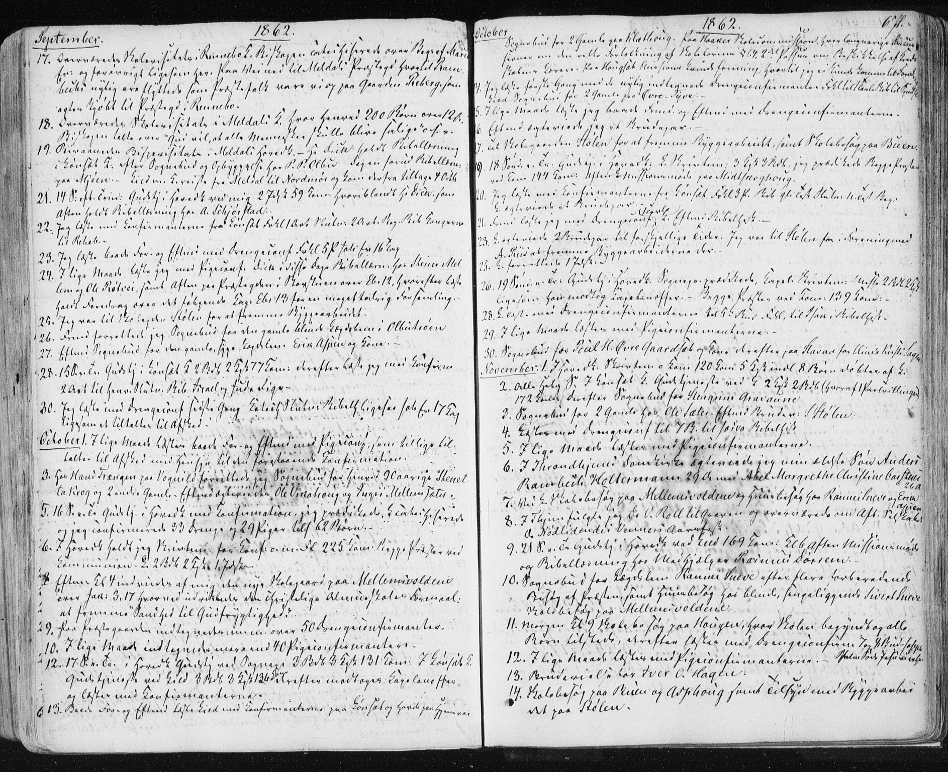 Ministerialprotokoller, klokkerbøker og fødselsregistre - Sør-Trøndelag, AV/SAT-A-1456/678/L0899: Parish register (official) no. 678A08, 1848-1872, p. 671