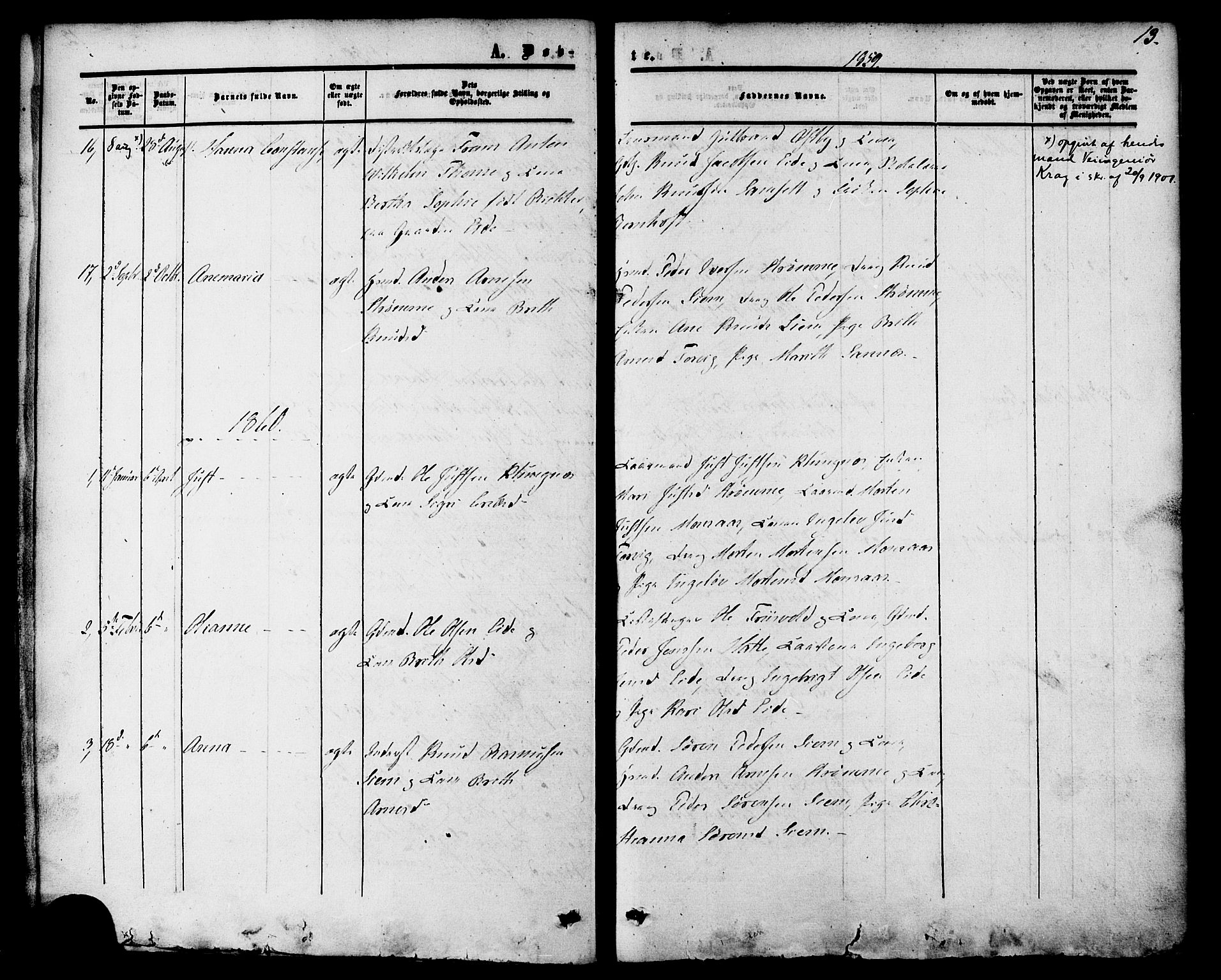 Ministerialprotokoller, klokkerbøker og fødselsregistre - Møre og Romsdal, AV/SAT-A-1454/542/L0552: Parish register (official) no. 542A02, 1854-1884, p. 13