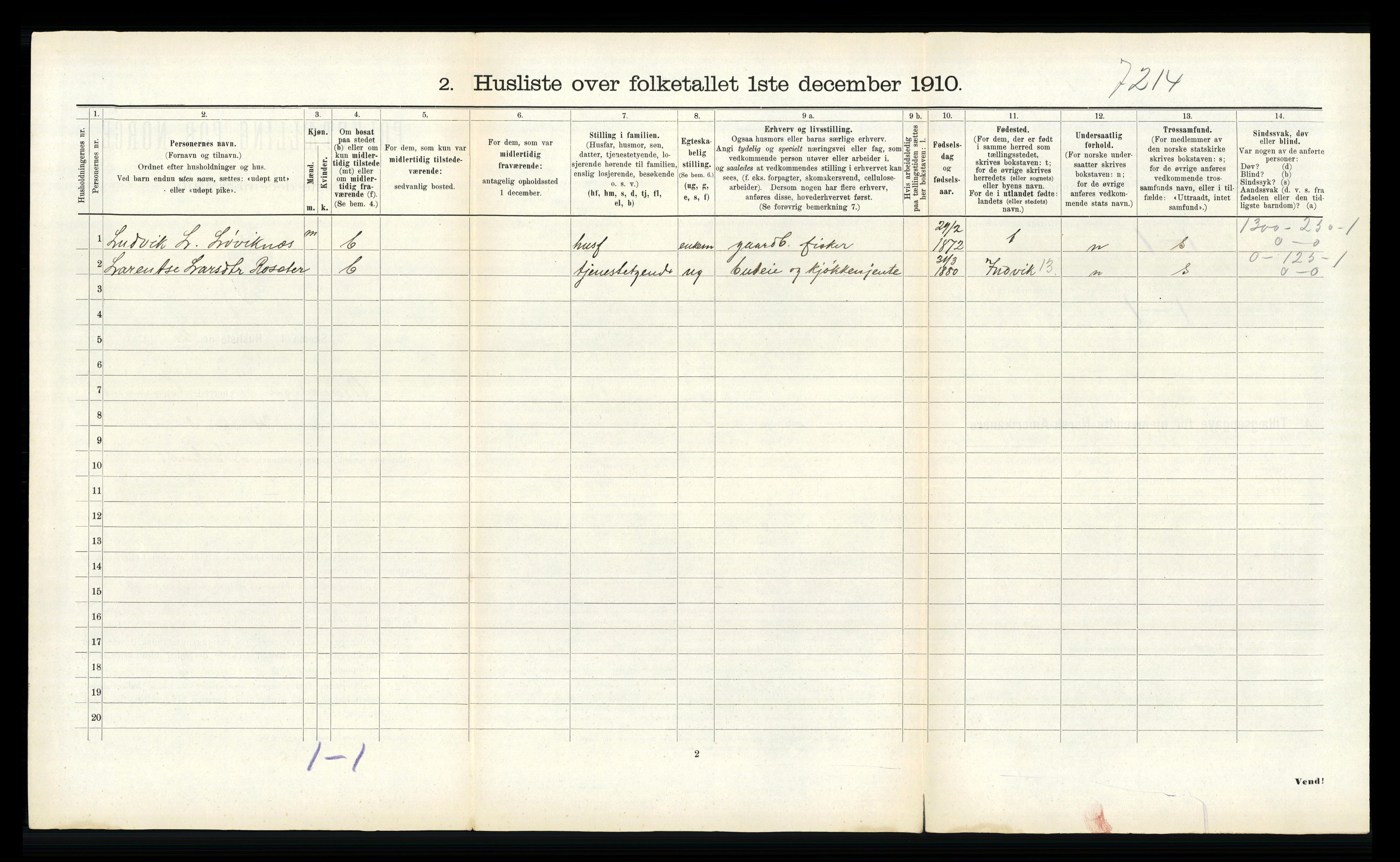 RA, 1910 census for Bremanger, 1910, p. 456