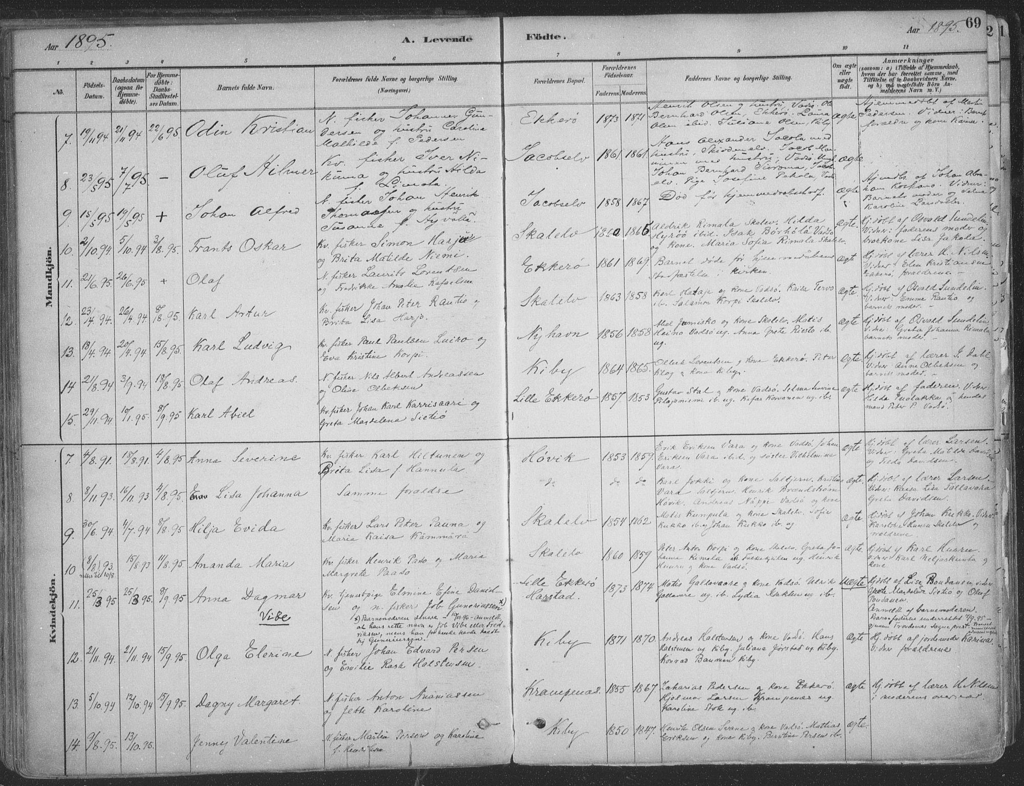 Vadsø sokneprestkontor, SATØ/S-1325/H/Ha/L0009kirke: Parish register (official) no. 9, 1881-1917, p. 69