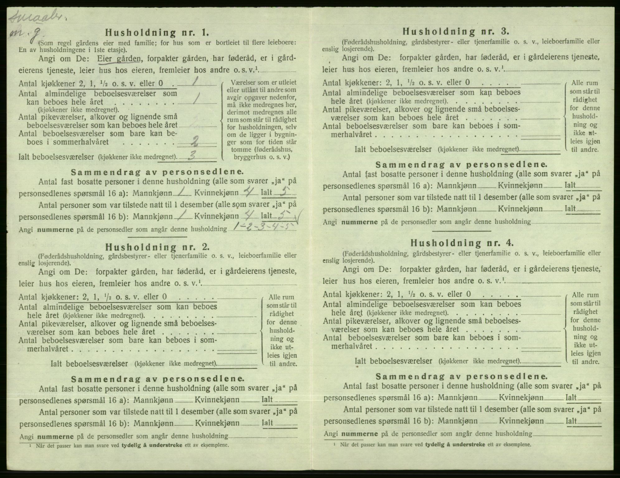 SAB, 1920 census for Vossestrand, 1920, p. 451