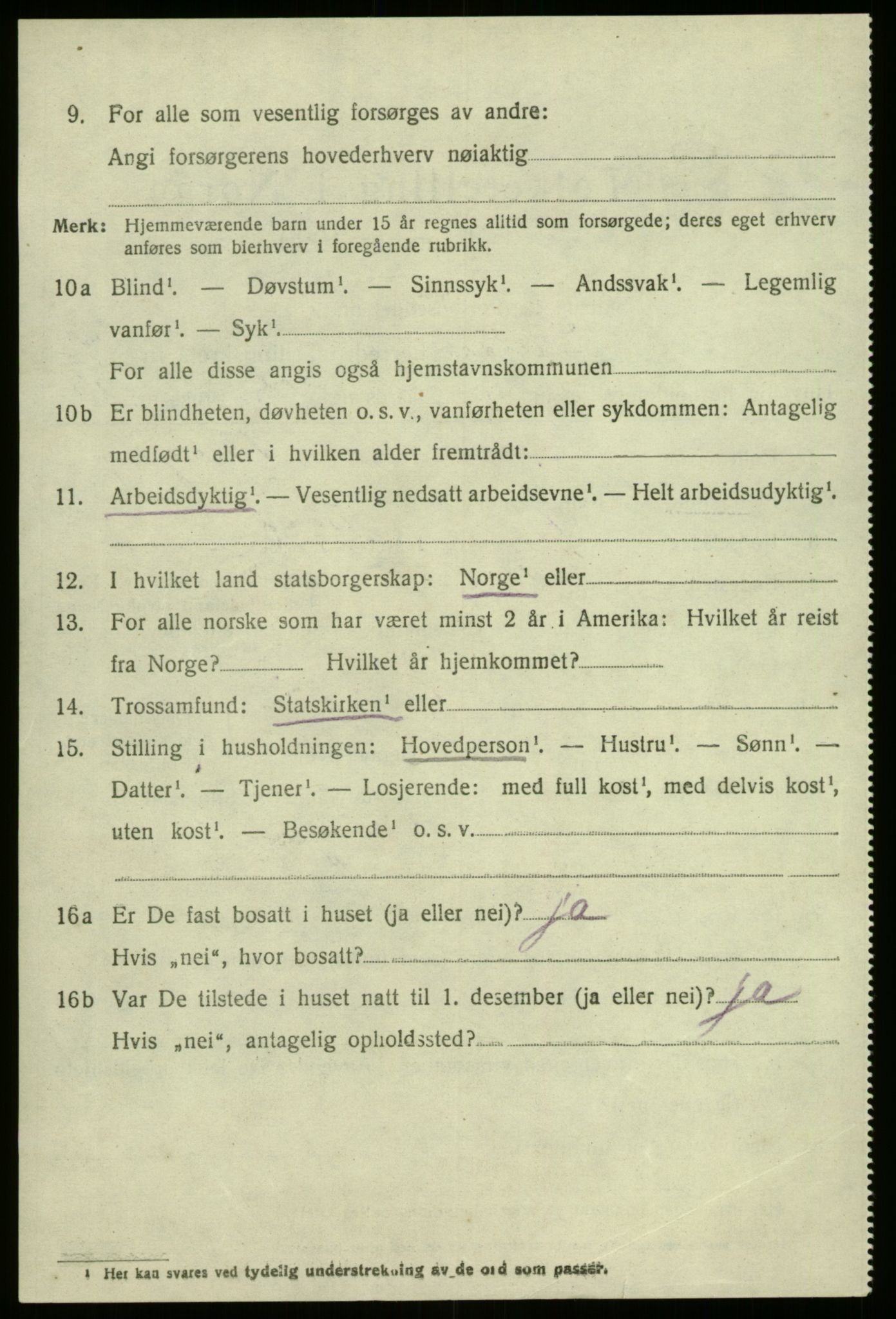 SAB, 1920 census for Gaular, 1920, p. 7463