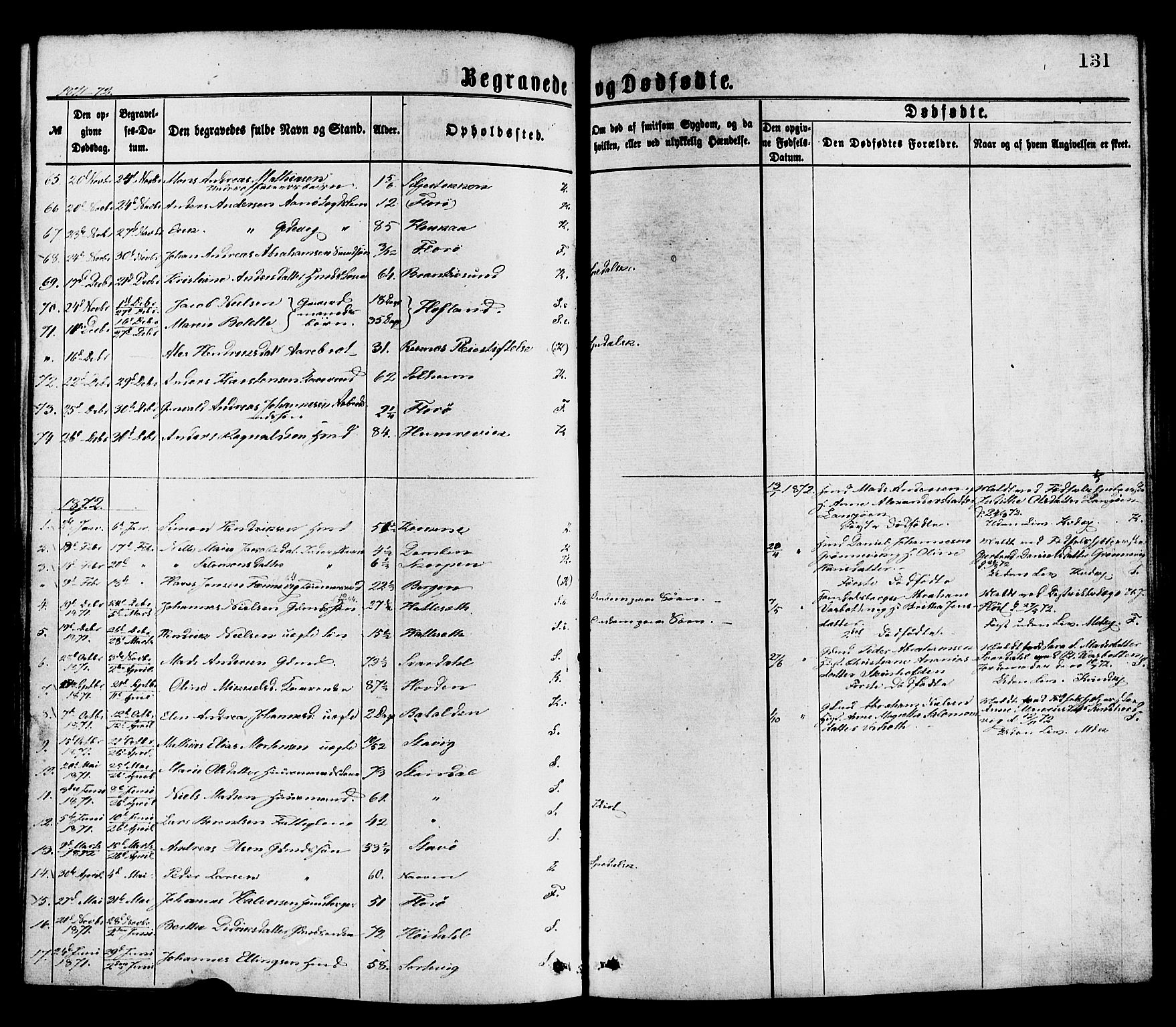 Kinn sokneprestembete, SAB/A-80801/H/Haa/Haaa/L0013: Parish register (official) no. A 13, 1870-1885, p. 131