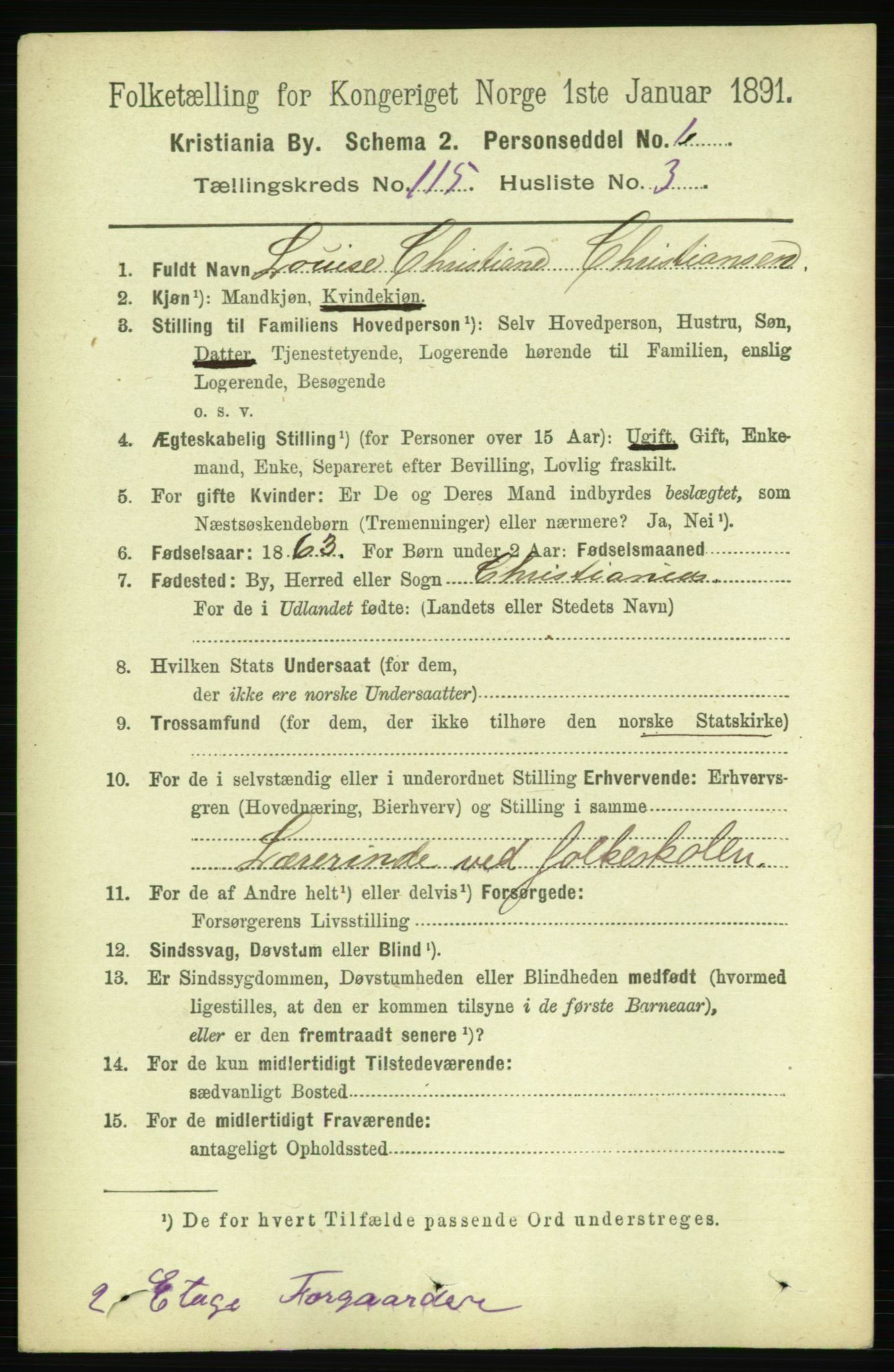 RA, 1891 census for 0301 Kristiania, 1891, p. 61706