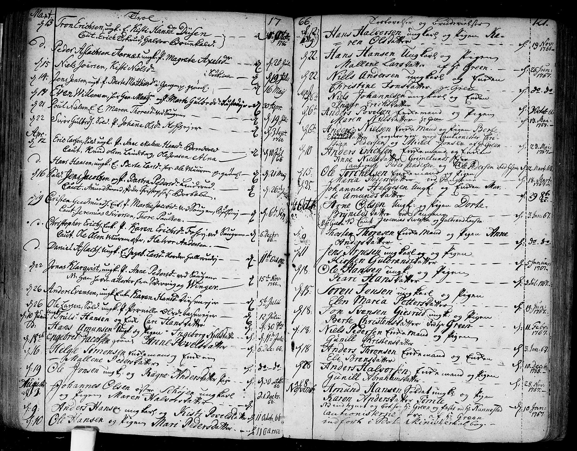 Aker prestekontor kirkebøker, SAO/A-10861/F/L0009: Parish register (official) no. 9, 1765-1785, p. 121