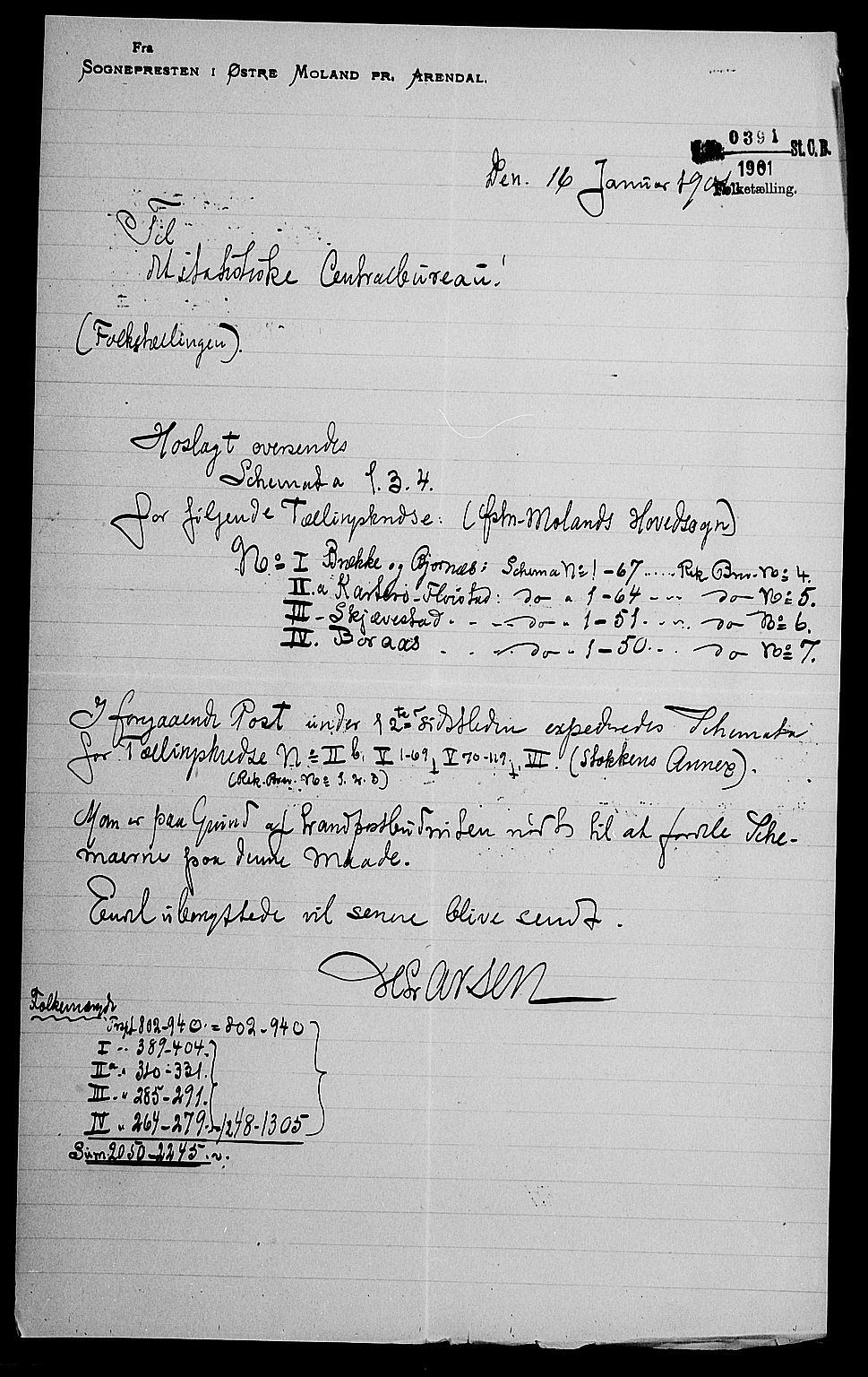 SAK, 1900 census for Austre Moland, 1900, p. 16