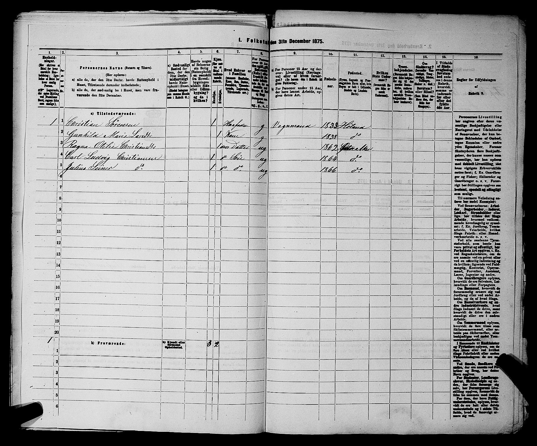 RA, 1875 census for 0218bP Østre Aker, 1875, p. 1551