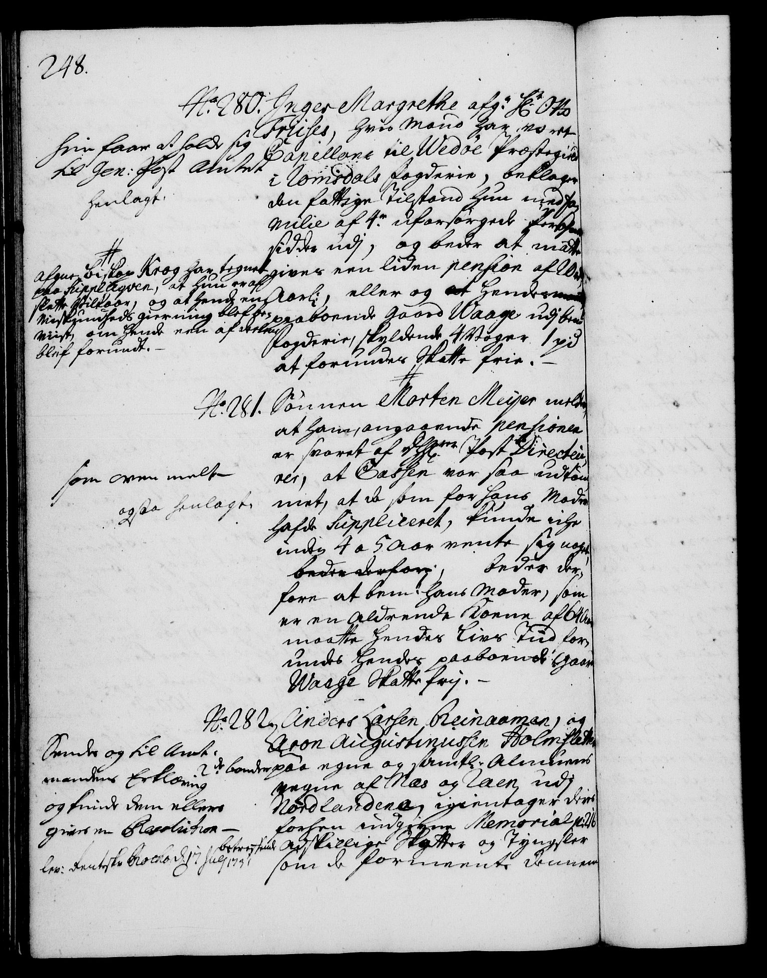 Rentekammeret, Kammerkanselliet, RA/EA-3111/G/Gh/Gha/L0013: Norsk ekstraktmemorialprotokoll (merket RK 53.58), 1731, p. 248