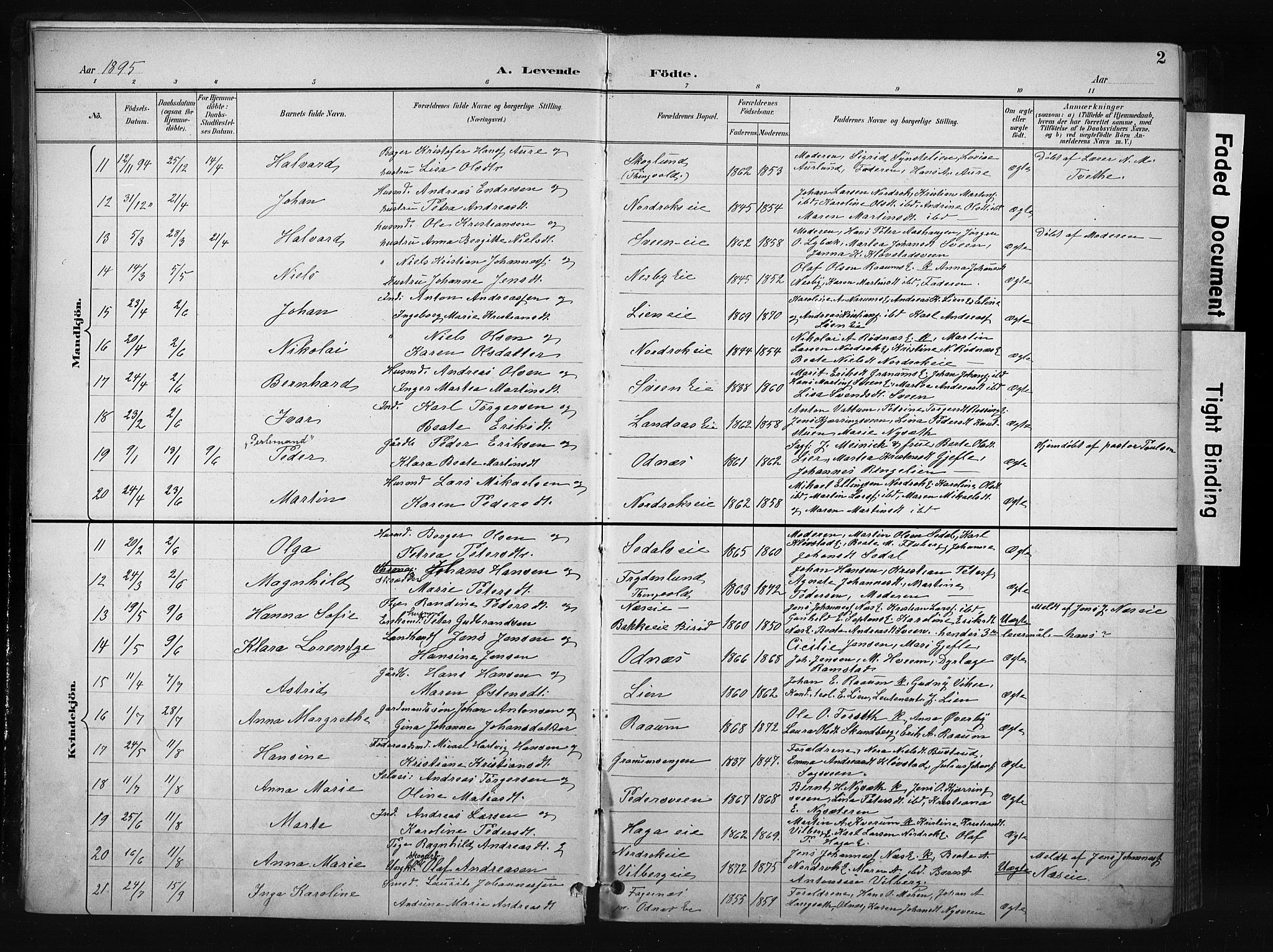 Søndre Land prestekontor, AV/SAH-PREST-122/K/L0004: Parish register (official) no. 4, 1895-1904, p. 2