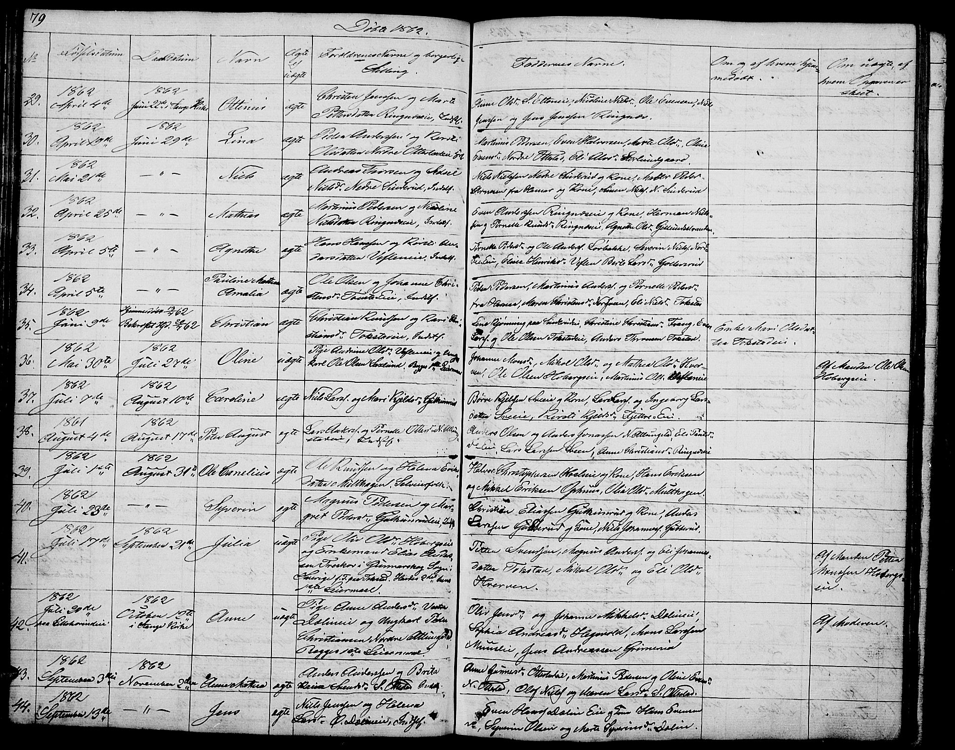 Stange prestekontor, AV/SAH-PREST-002/L/L0002: Parish register (copy) no. 2, 1838-1879, p. 79