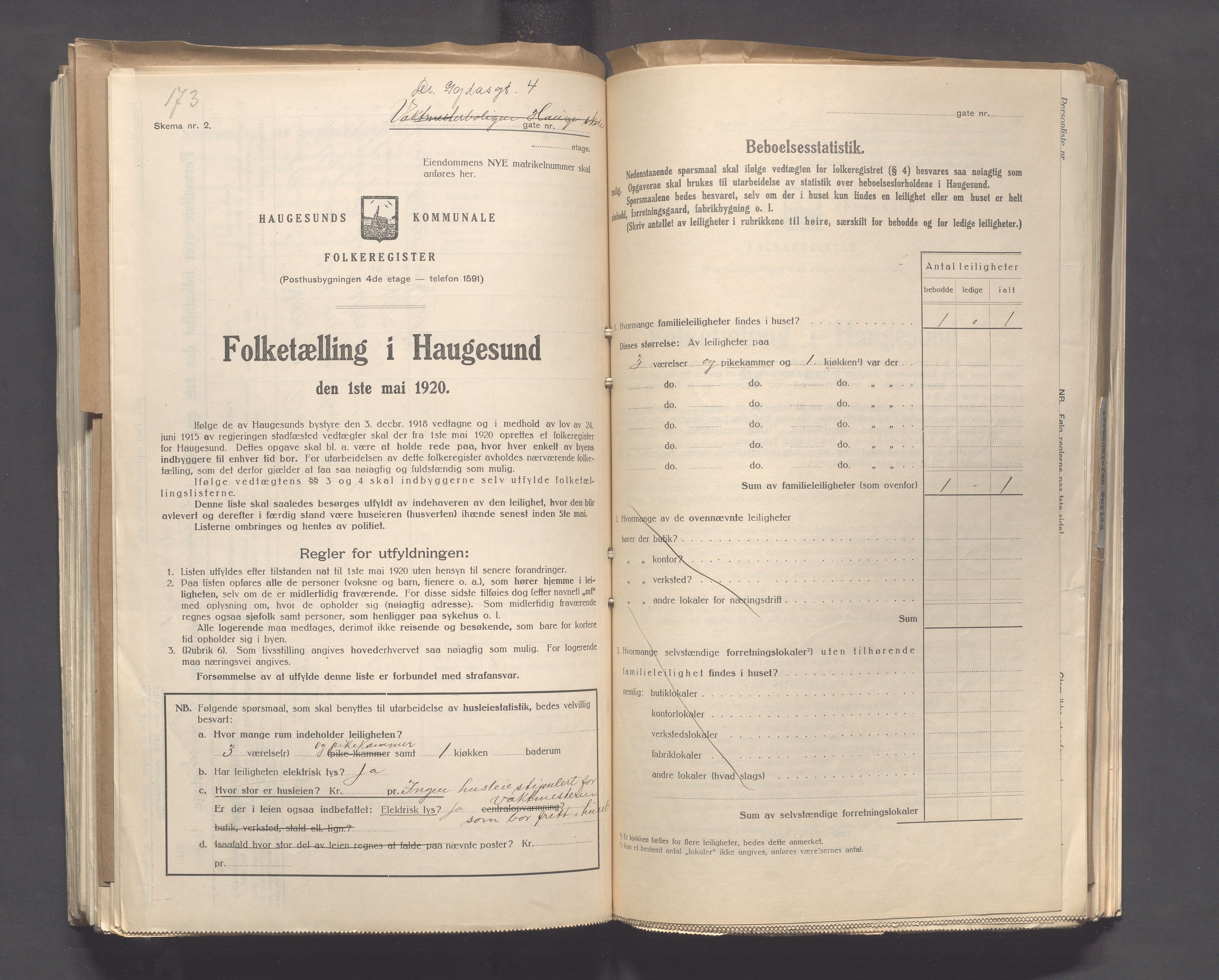 IKAR, Local census 1.5.1920 for Haugesund, 1920, p. 624