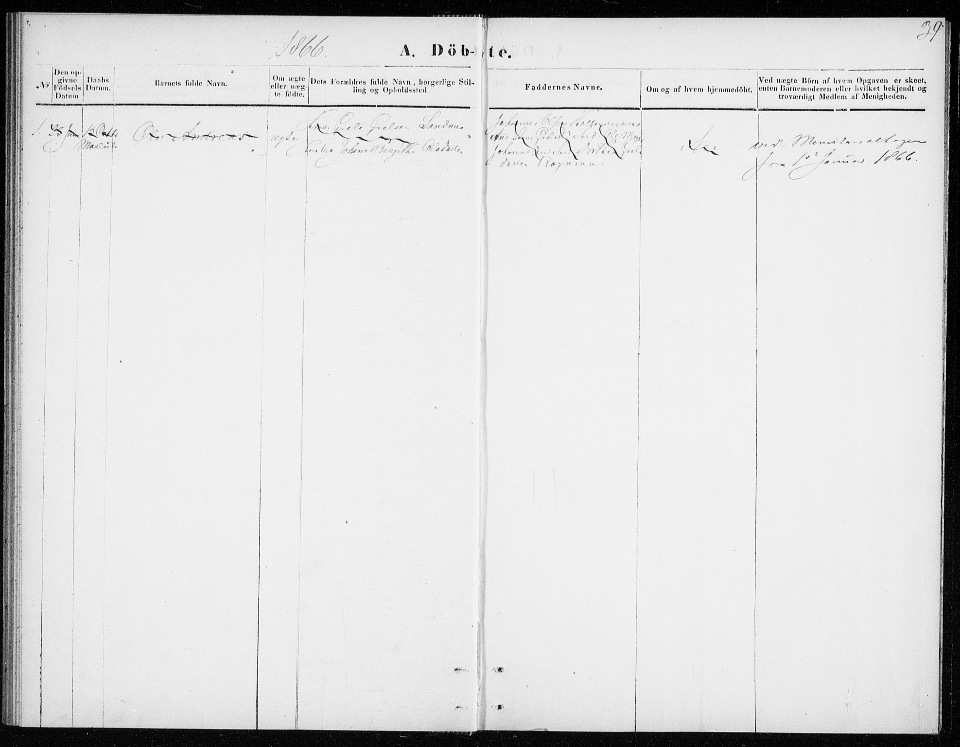 Lenvik sokneprestembete, AV/SATØ-S-1310/H/Ha/Haa/L0008kirke: Parish register (official) no. 8, 1864-1865, p. 39