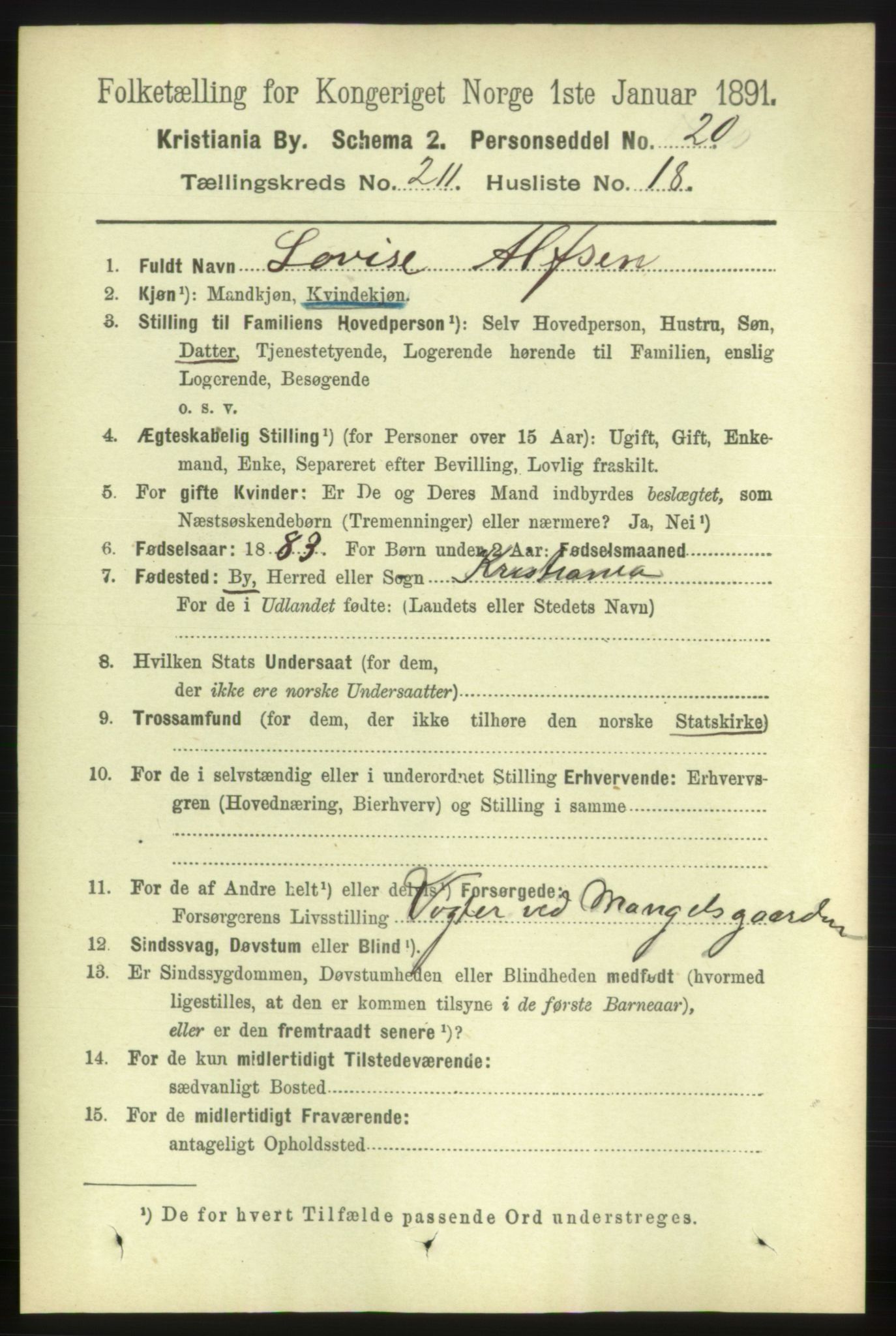 RA, 1891 census for 0301 Kristiania, 1891, p. 126310