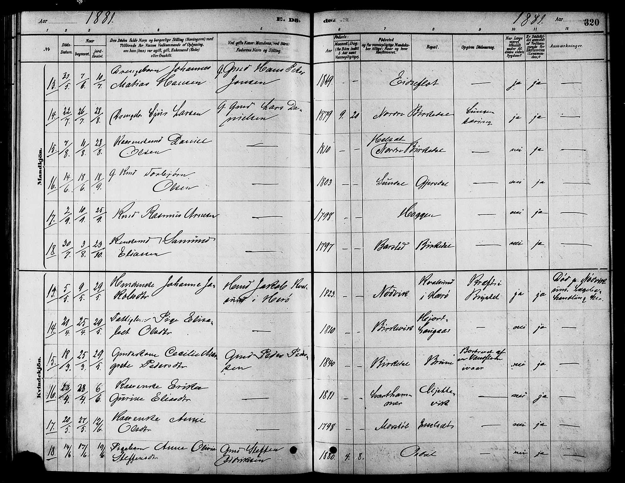 Ministerialprotokoller, klokkerbøker og fødselsregistre - Møre og Romsdal, AV/SAT-A-1454/511/L0141: Parish register (official) no. 511A08, 1878-1890, p. 320