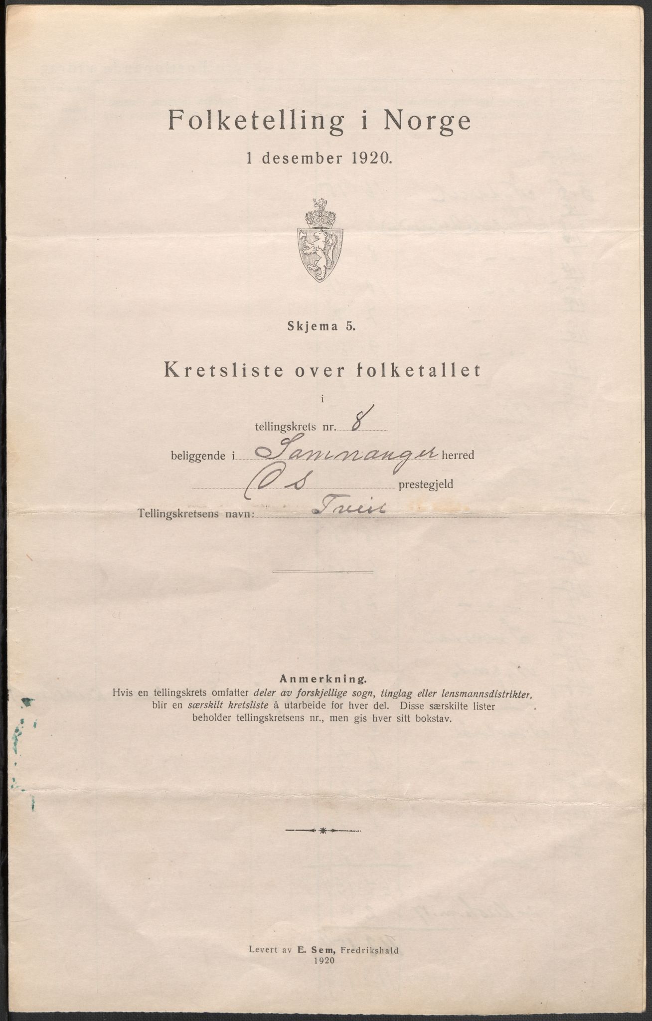 SAB, 1920 census for Samnanger, 1920, p. 26