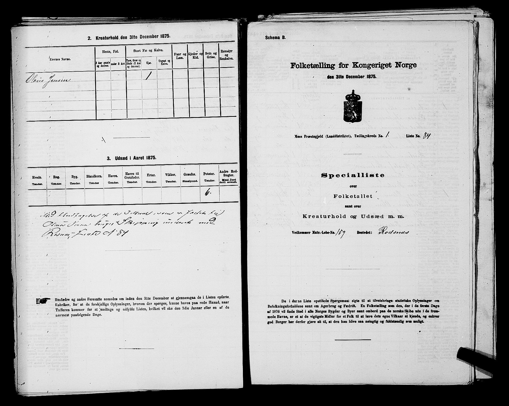 RA, 1875 census for 0194L Moss/Moss, 1875, p. 195