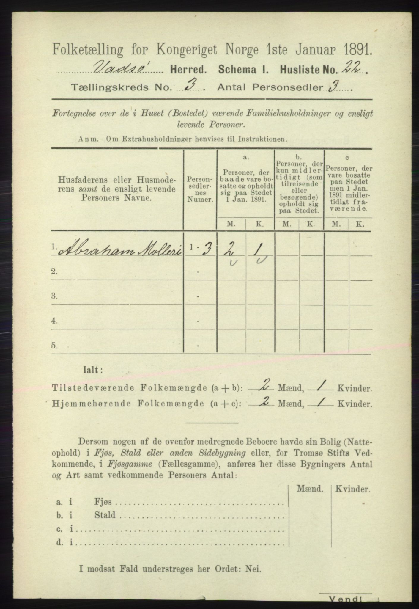 RA, 1891 census for 2029 Vadsø, 1891, p. 791