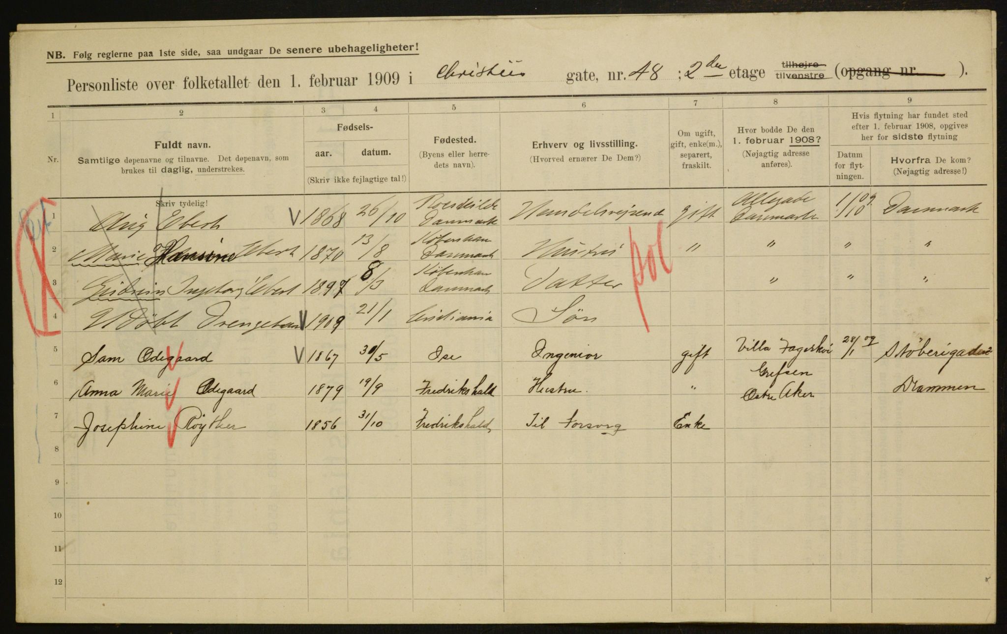 OBA, Municipal Census 1909 for Kristiania, 1909, p. 11519