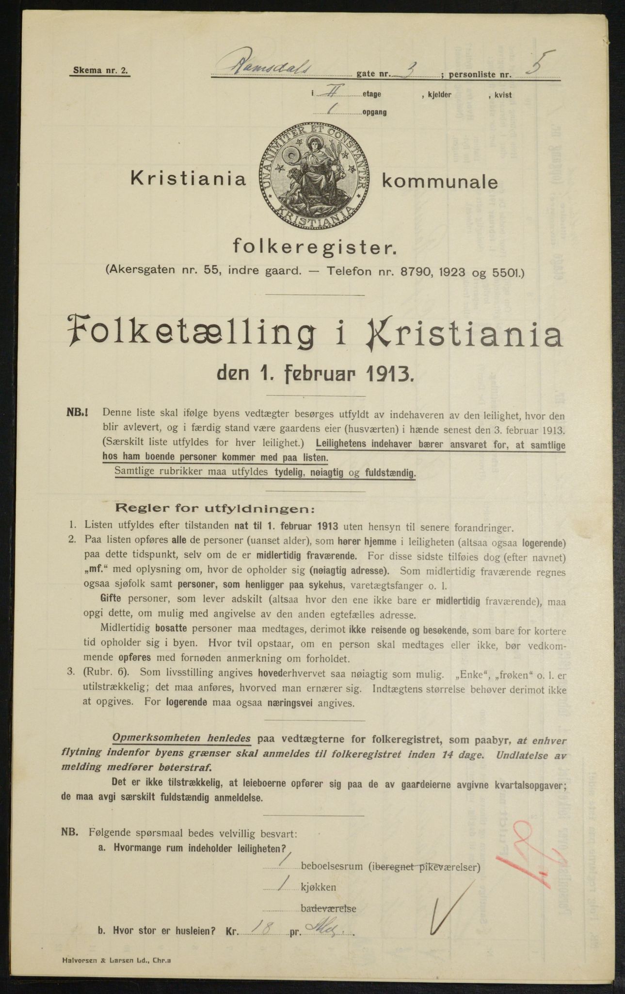 OBA, Municipal Census 1913 for Kristiania, 1913, p. 83232