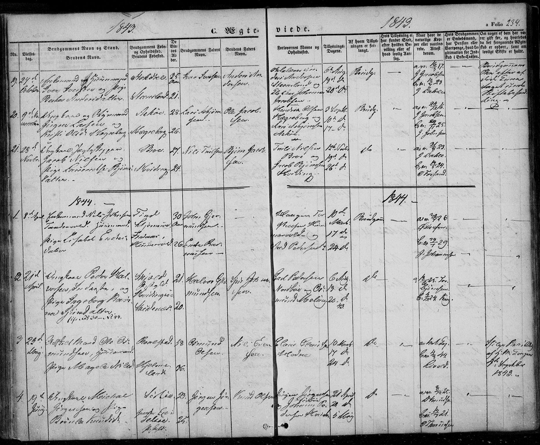 Rennesøy sokneprestkontor, SAST/A -101827/H/Ha/Haa/L0005: Parish register (official) no. A 5, 1838-1859, p. 234