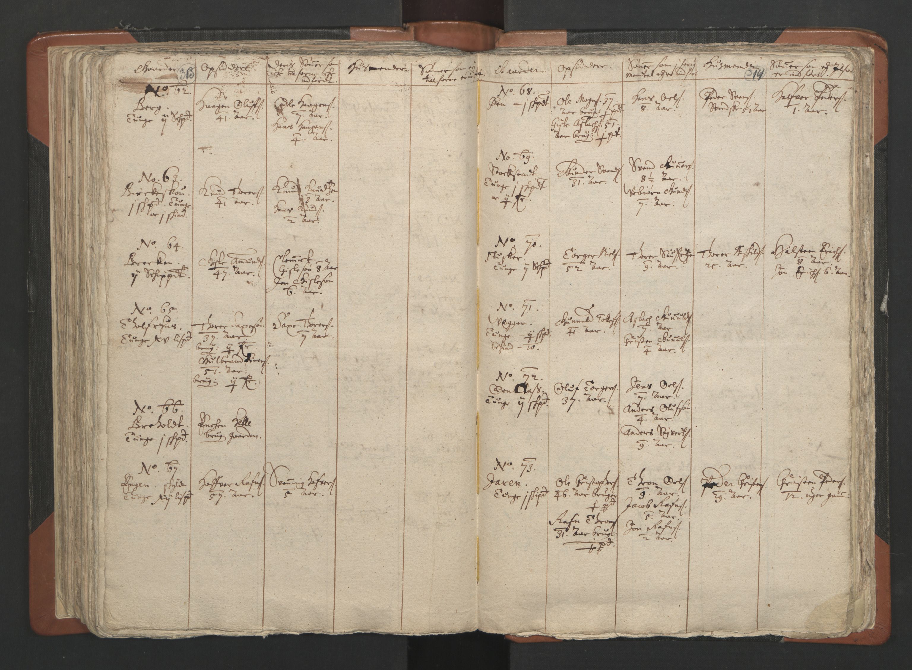 RA, Vicar's Census 1664-1666, no. 2: Øvre Borgesyssel deanery, 1664-1666, p. 313-314