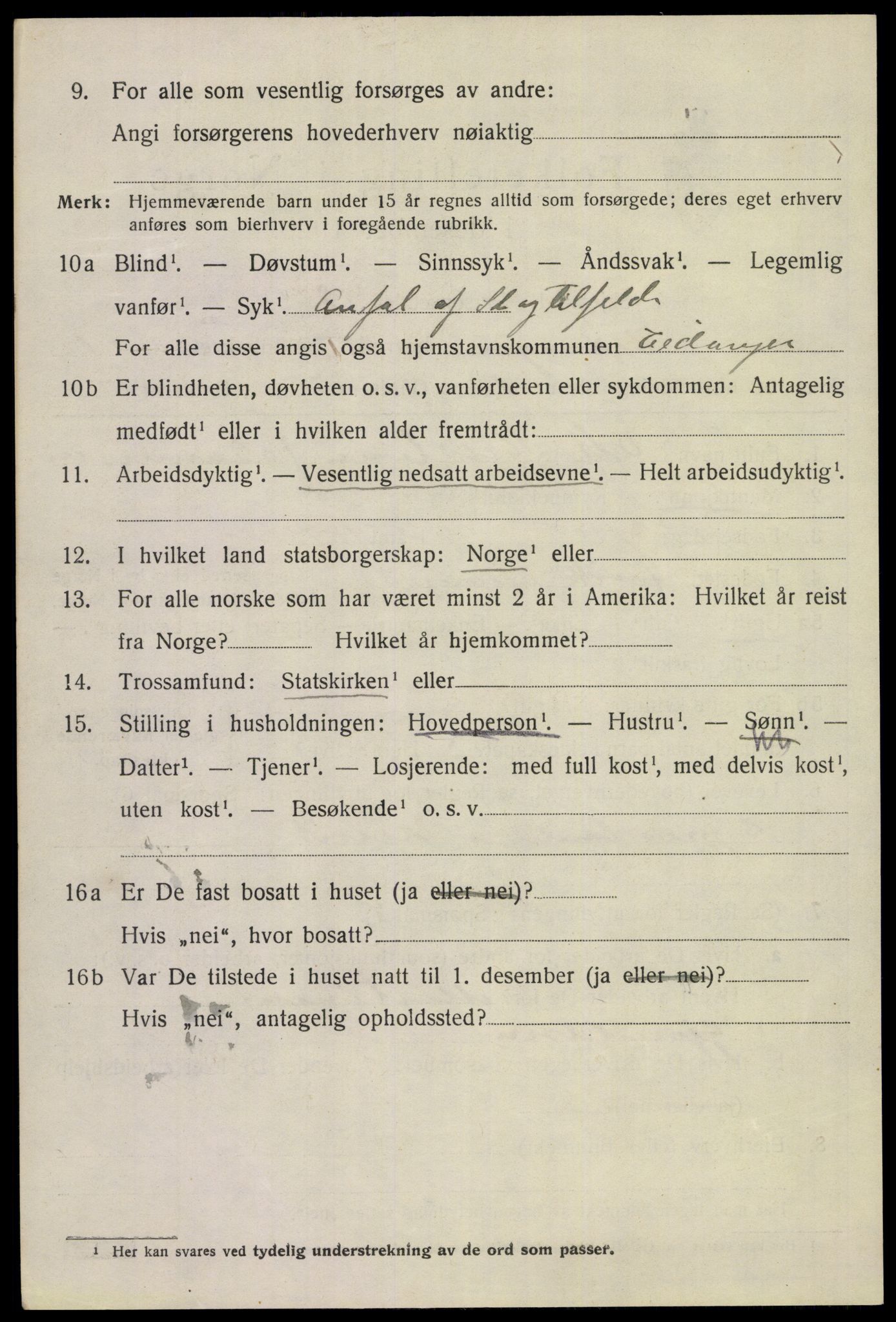 SAKO, 1920 census for Eidanger, 1920, p. 8257