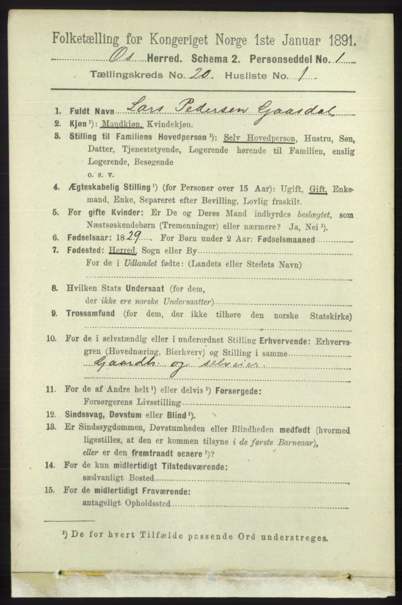 RA, 1891 census for 1243 Os, 1891, p. 4443