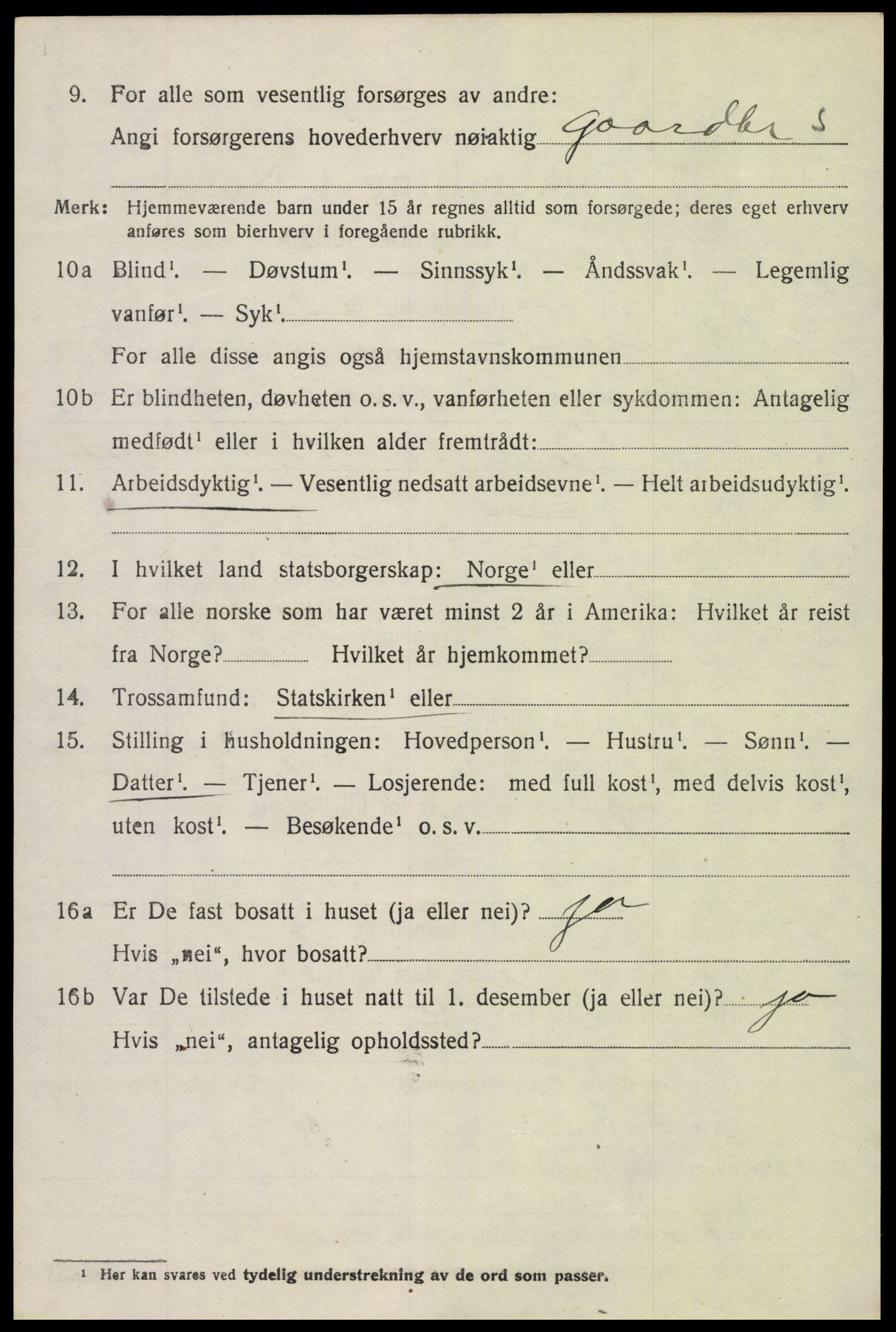 SAH, 1920 census for Nord-Aurdal, 1920, p. 5099