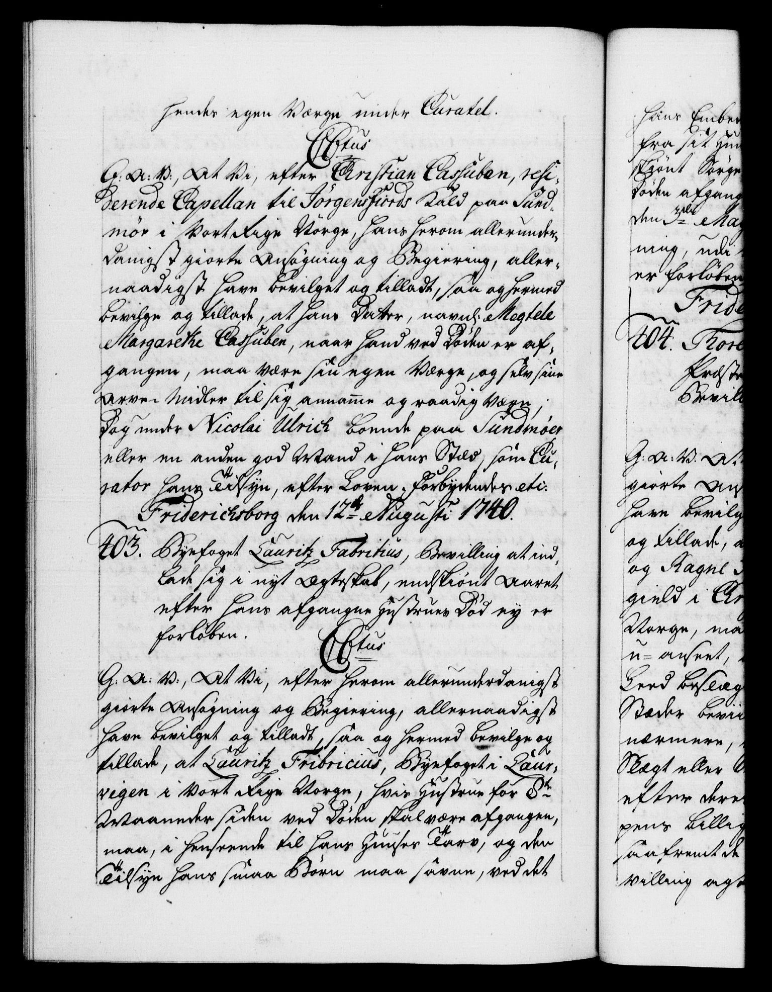 Danske Kanselli 1572-1799, AV/RA-EA-3023/F/Fc/Fca/Fcaa/L0031: Norske registre, 1739-1740, p. 589b