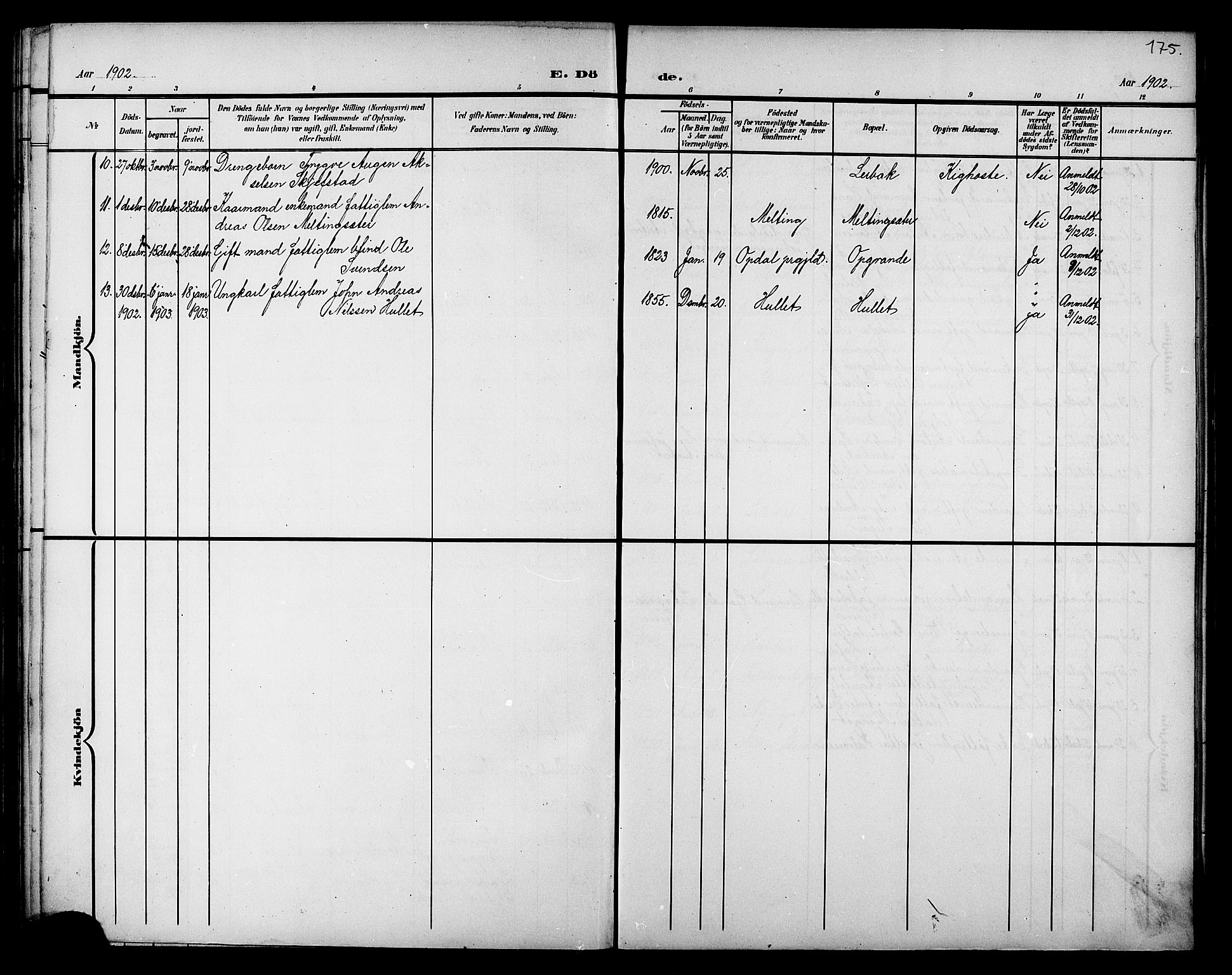 Ministerialprotokoller, klokkerbøker og fødselsregistre - Nord-Trøndelag, SAT/A-1458/733/L0327: Parish register (copy) no. 733C02, 1888-1918, p. 175