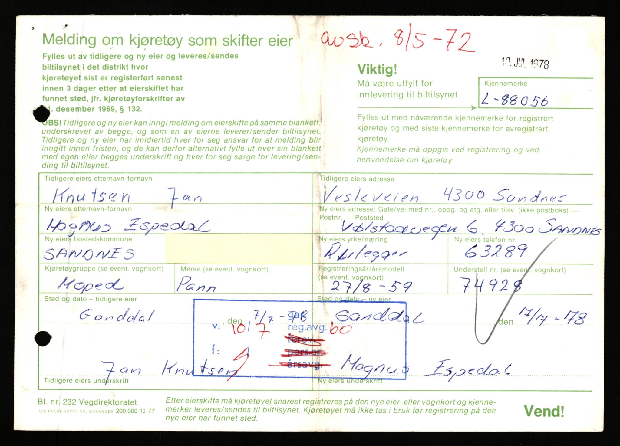 Stavanger trafikkstasjon, AV/SAST-A-101942/0/F/L0074: L-86500 - L-88799, 1930-1971, p. 1448