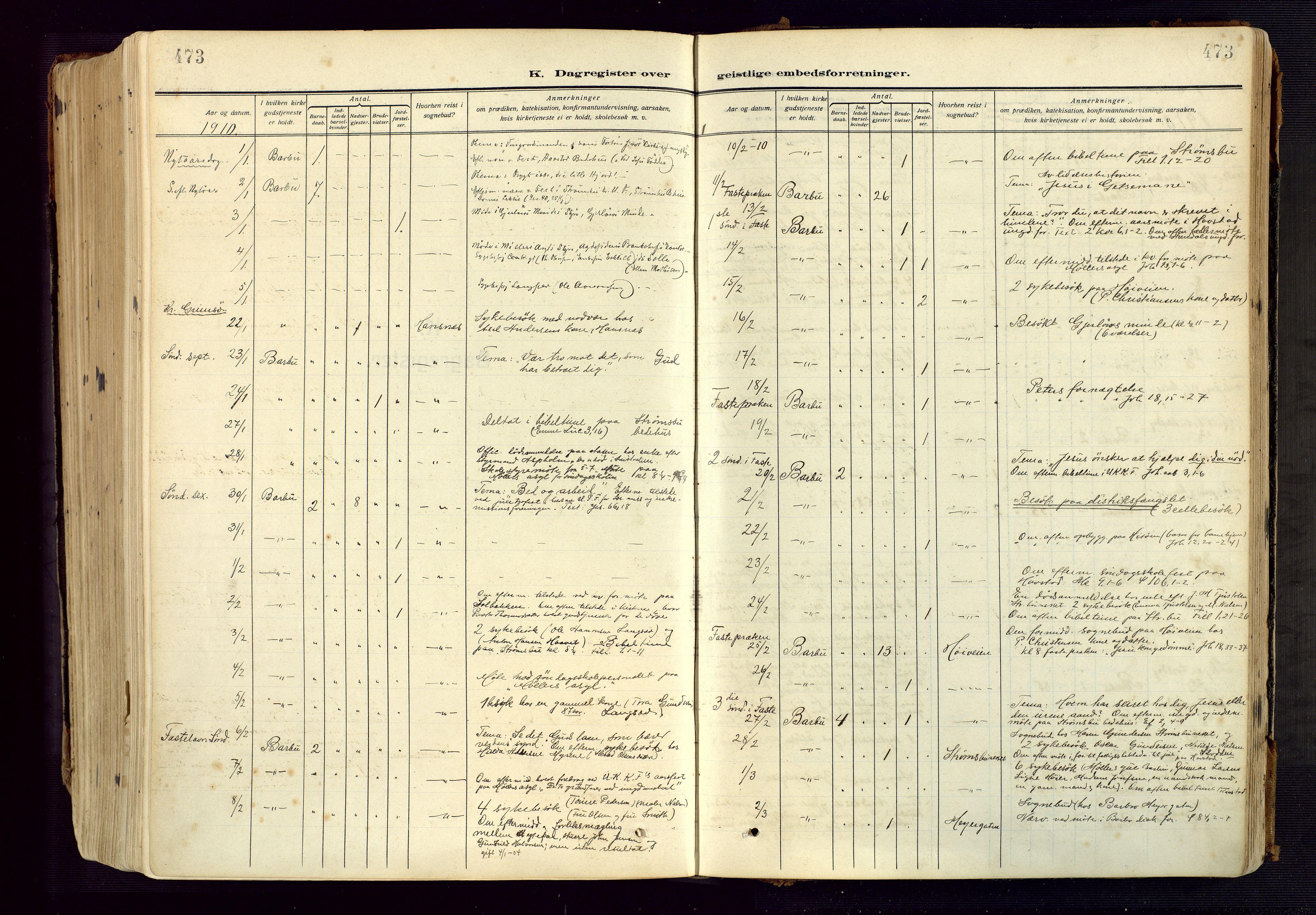 Barbu sokneprestkontor, AV/SAK-1111-0003/F/Fa/L0006: Parish register (official) no. A 6, 1910-1929, p. 473