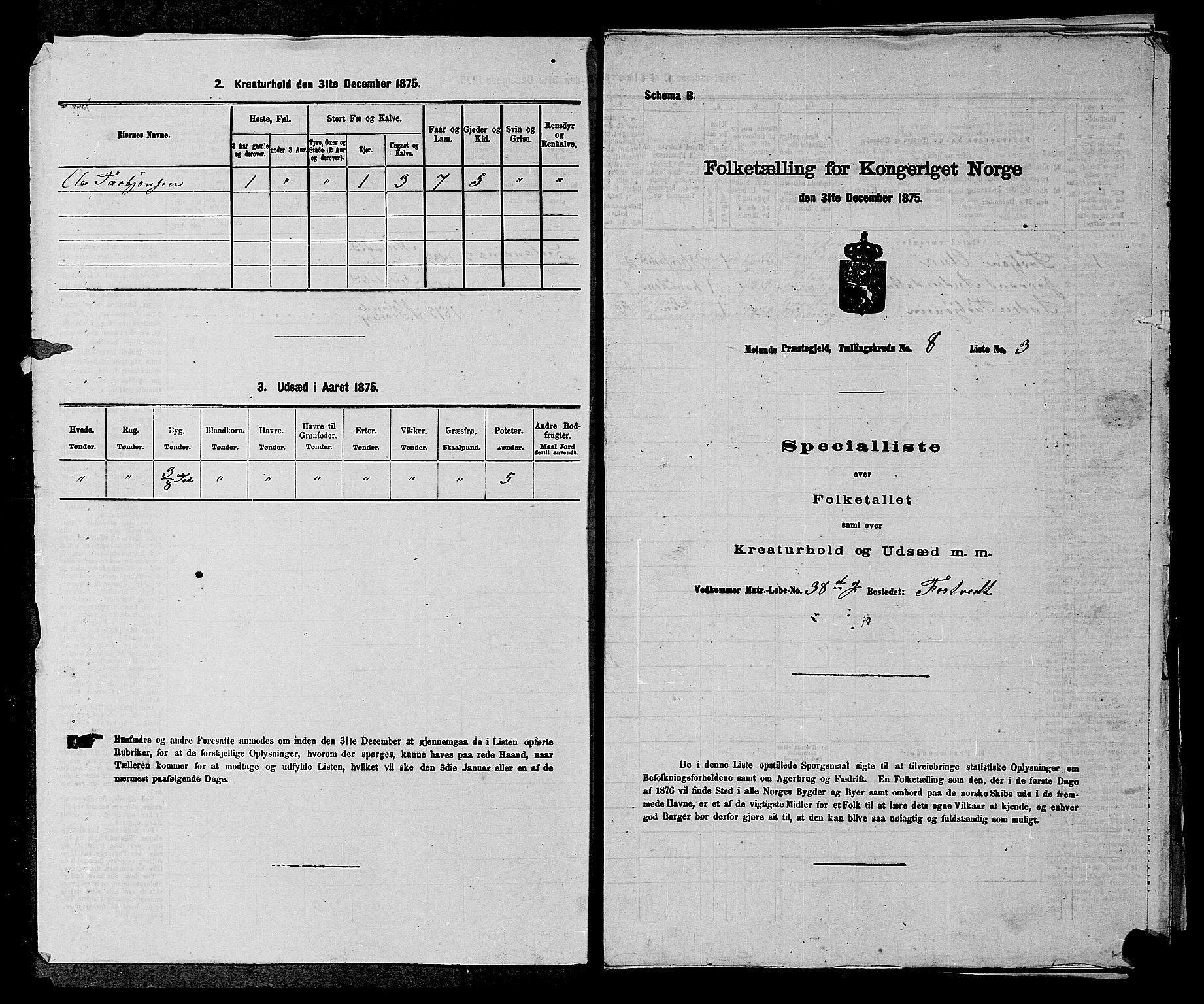 SAKO, 1875 census for 0831P Moland, 1875, p. 717