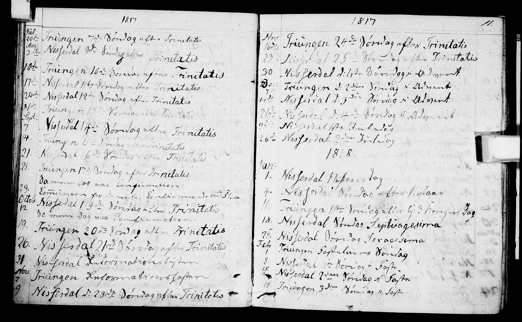 Nissedal kirkebøker, AV/SAKO-A-288/F/Fa/L0001: Parish register (official) no. I 1, 1811-1814, p. 11