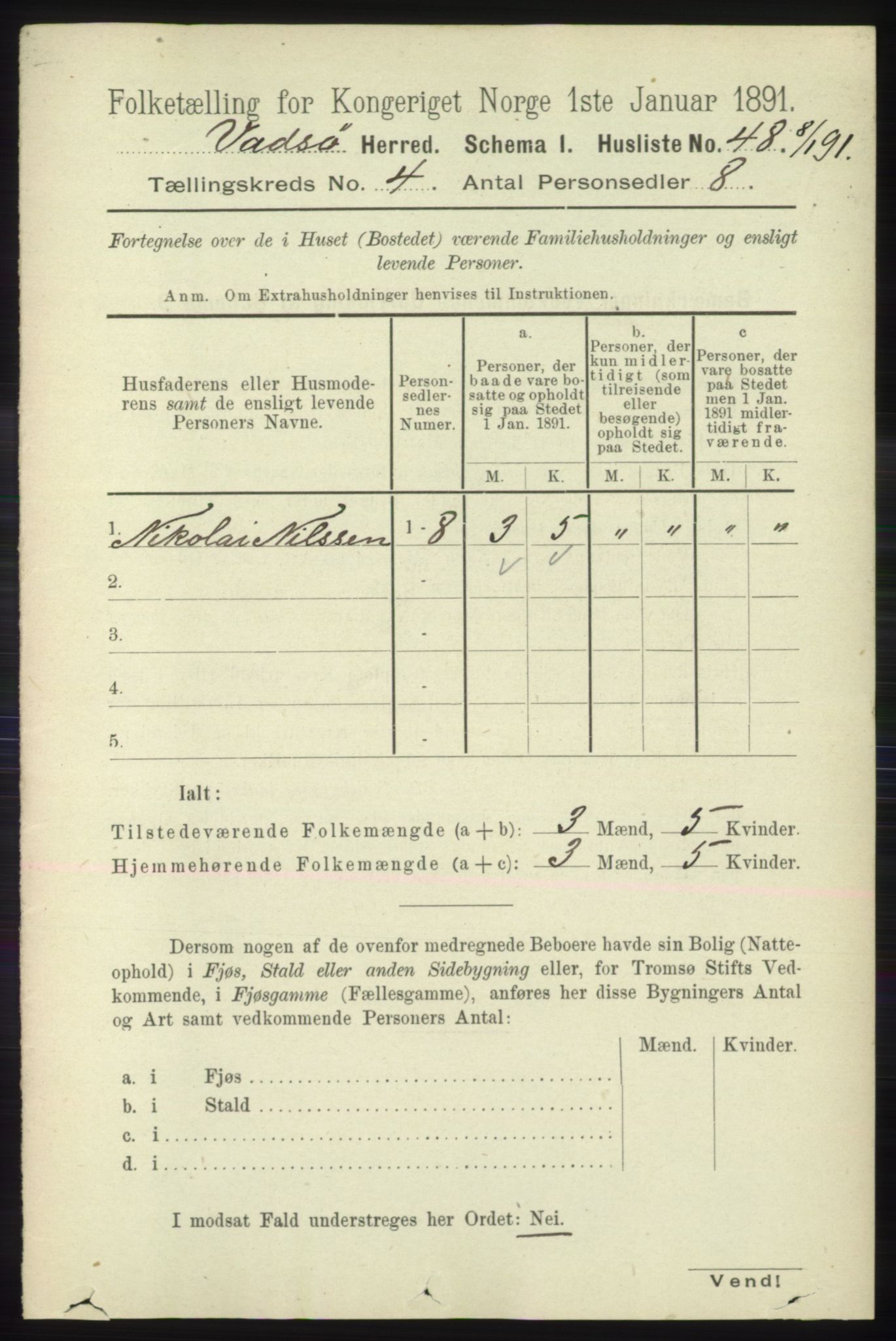 RA, 1891 census for 2029 Vadsø, 1891, p. 1191