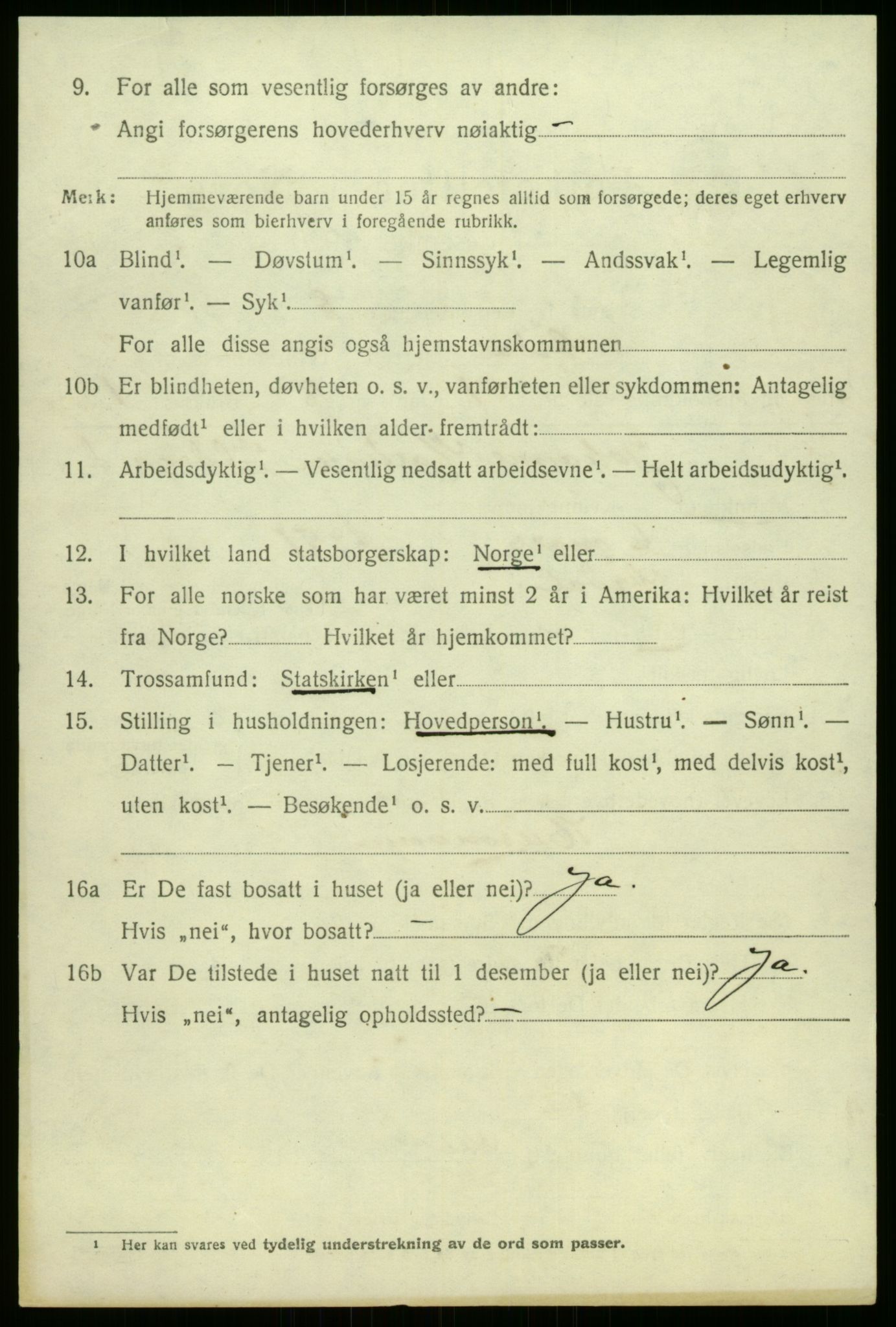 SAB, 1920 census for Årdal, 1920, p. 1502