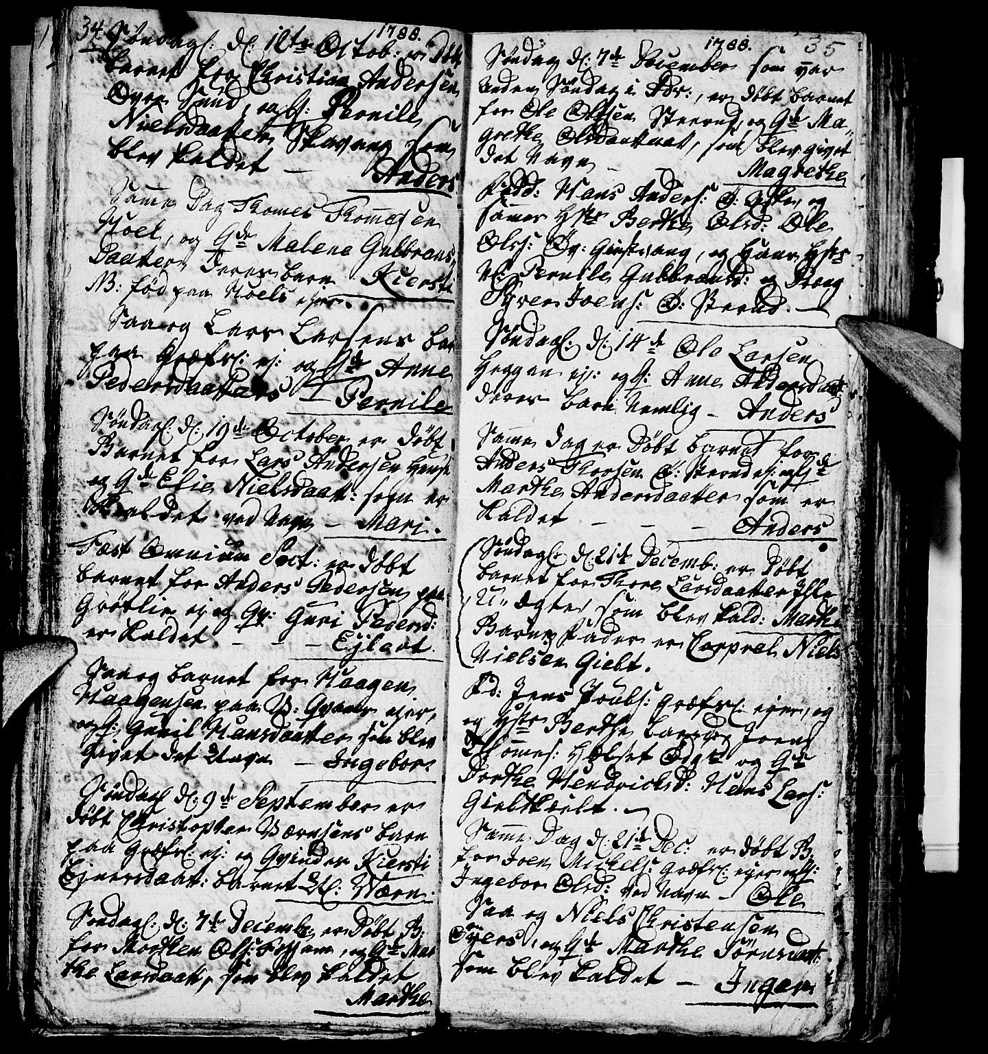 Nes prestekontor, Hedmark, AV/SAH-PREST-020/L/La/L0002: Parish register (copy) no. 2, 1785-1813, p. 34-35