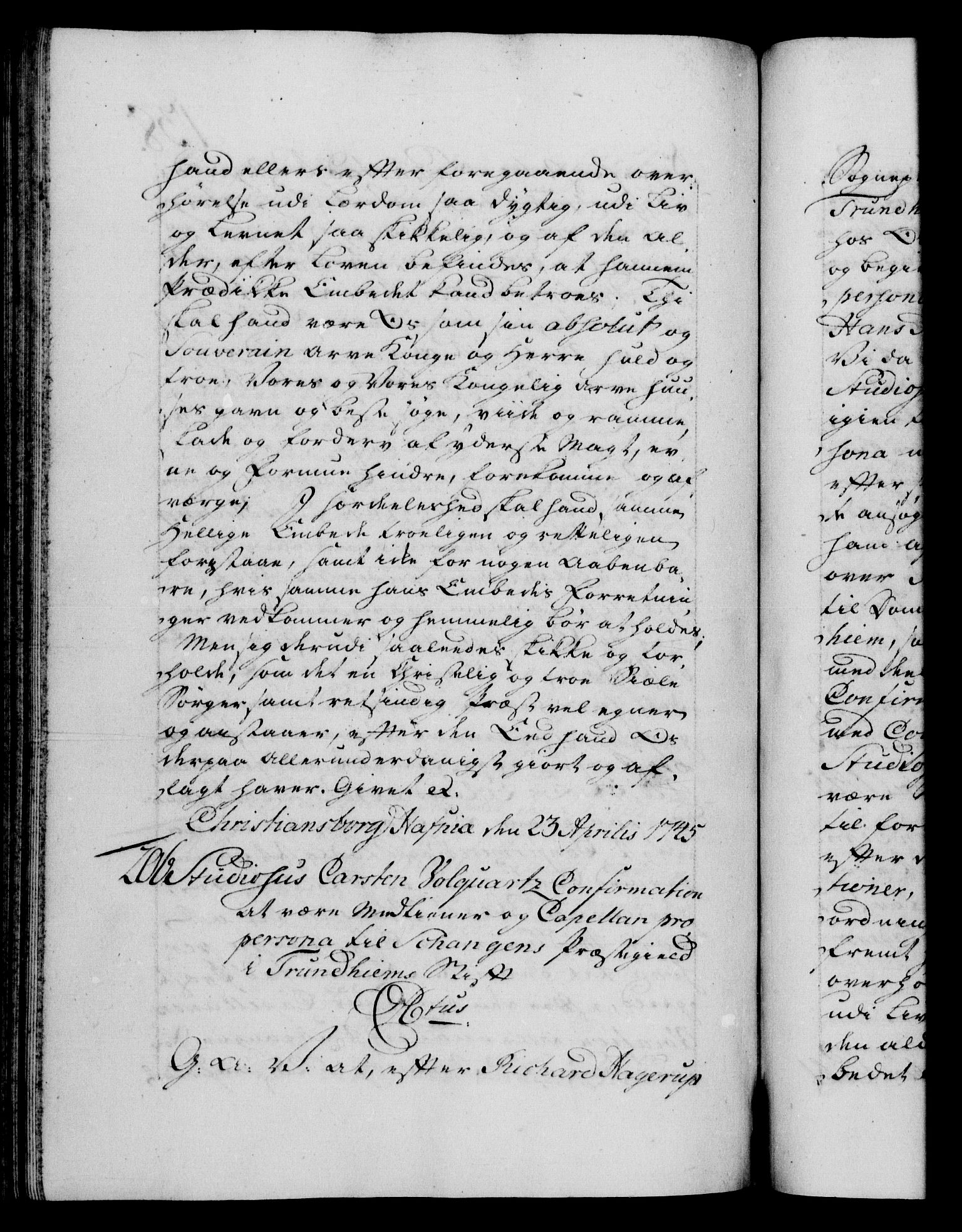 Danske Kanselli 1572-1799, AV/RA-EA-3023/F/Fc/Fca/Fcaa/L0034: Norske registre, 1745-1746, p. 138b