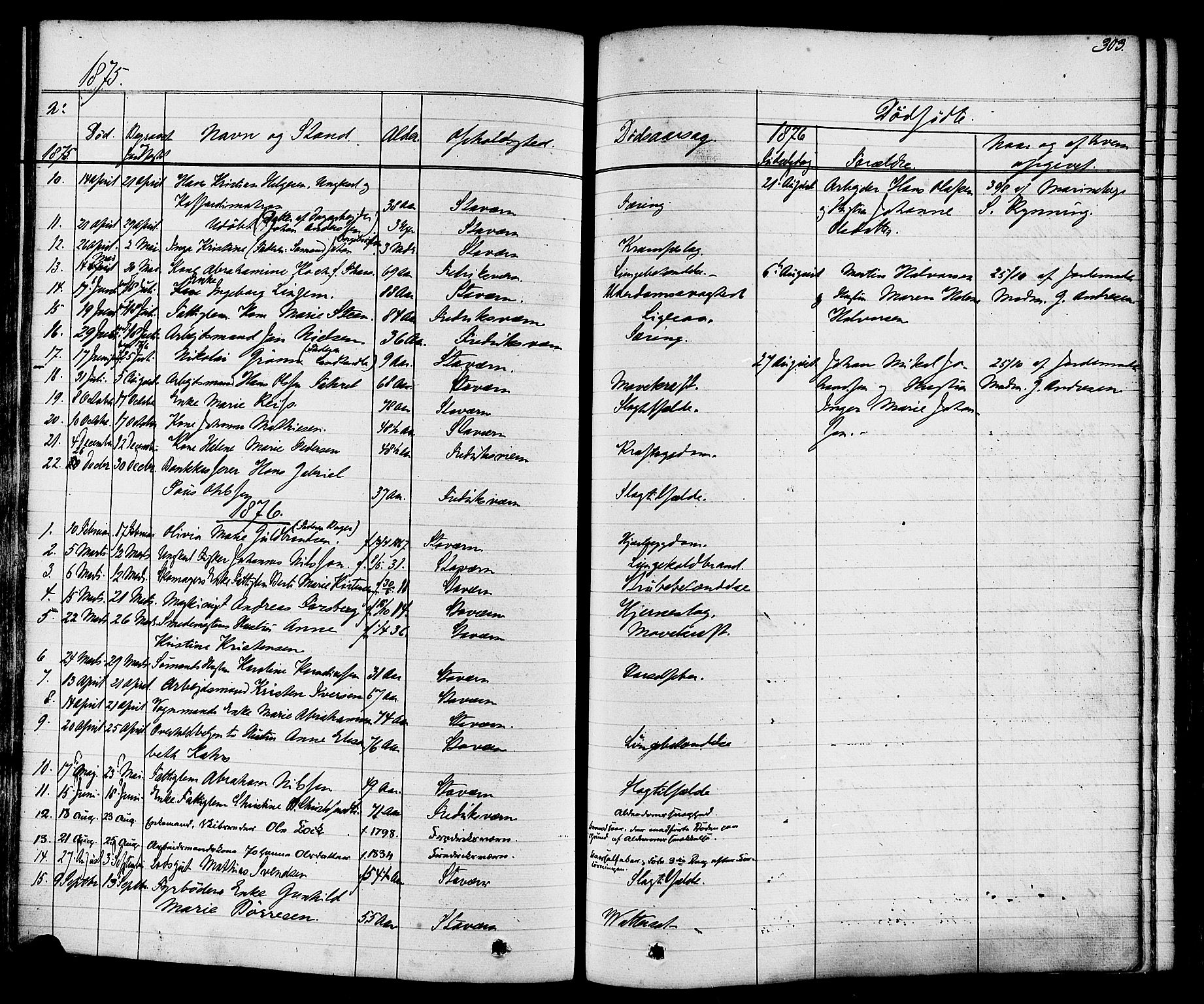 Stavern kirkebøker, AV/SAKO-A-318/F/Fa/L0007: Parish register (official) no. 7, 1840-1877, p. 303