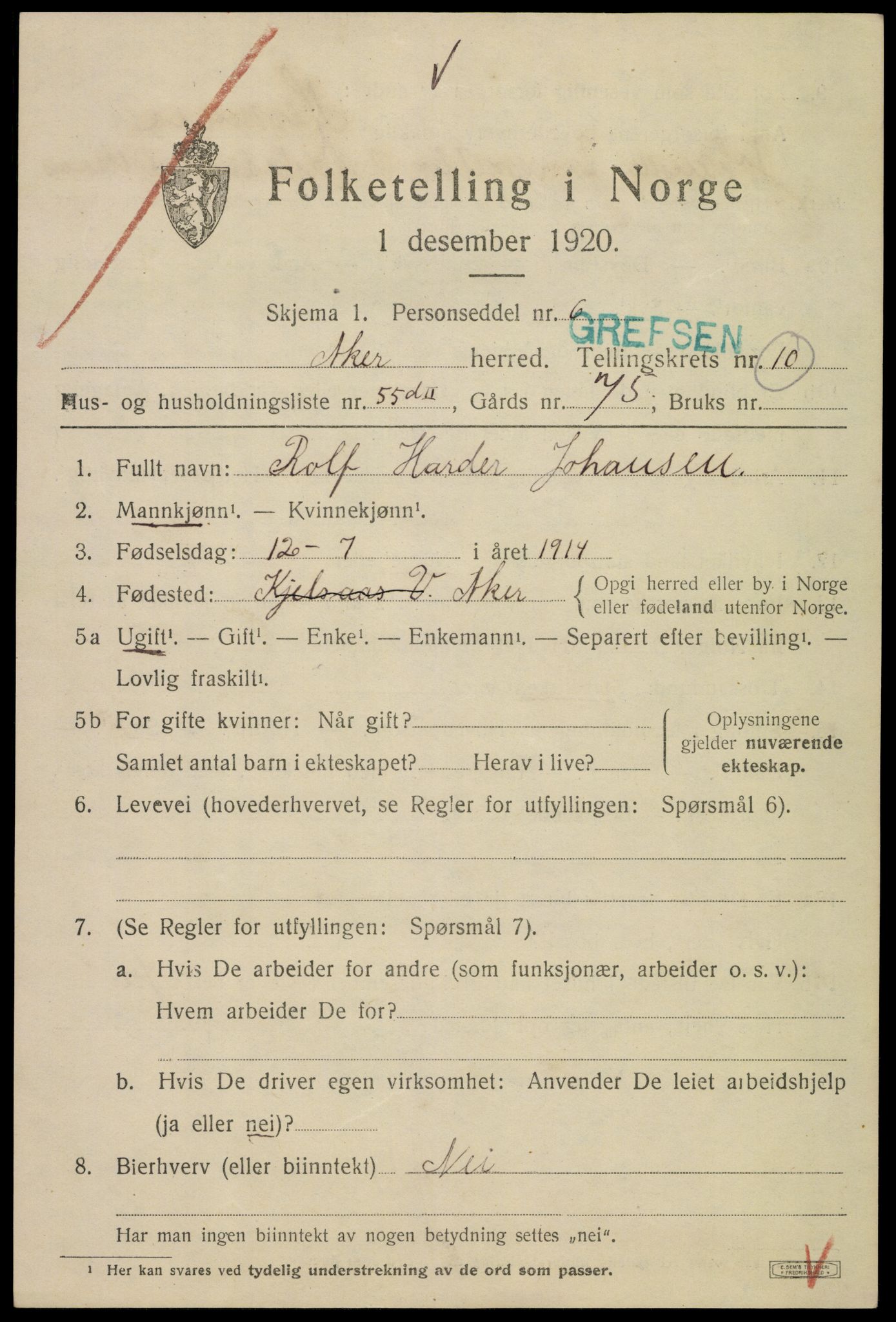 SAO, 1920 census for Aker, 1920, p. 70418