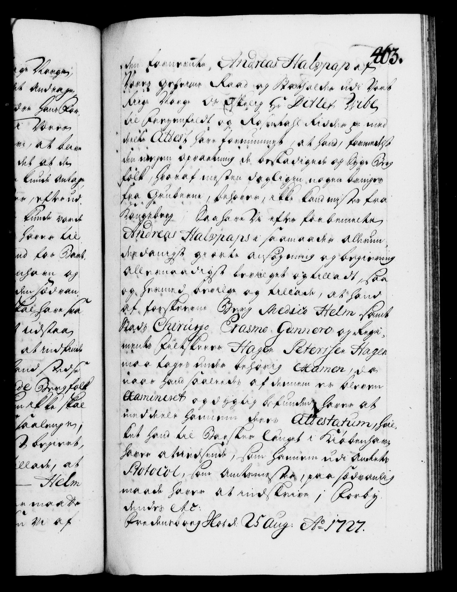 Danske Kanselli 1572-1799, AV/RA-EA-3023/F/Fc/Fca/Fcaa/L0025: Norske registre, 1726-1728, p. 463a