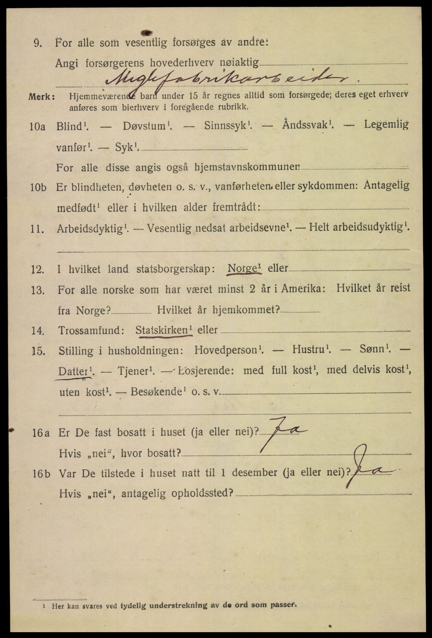 SAH, 1920 census for Gjøvik, 1920, p. 5167