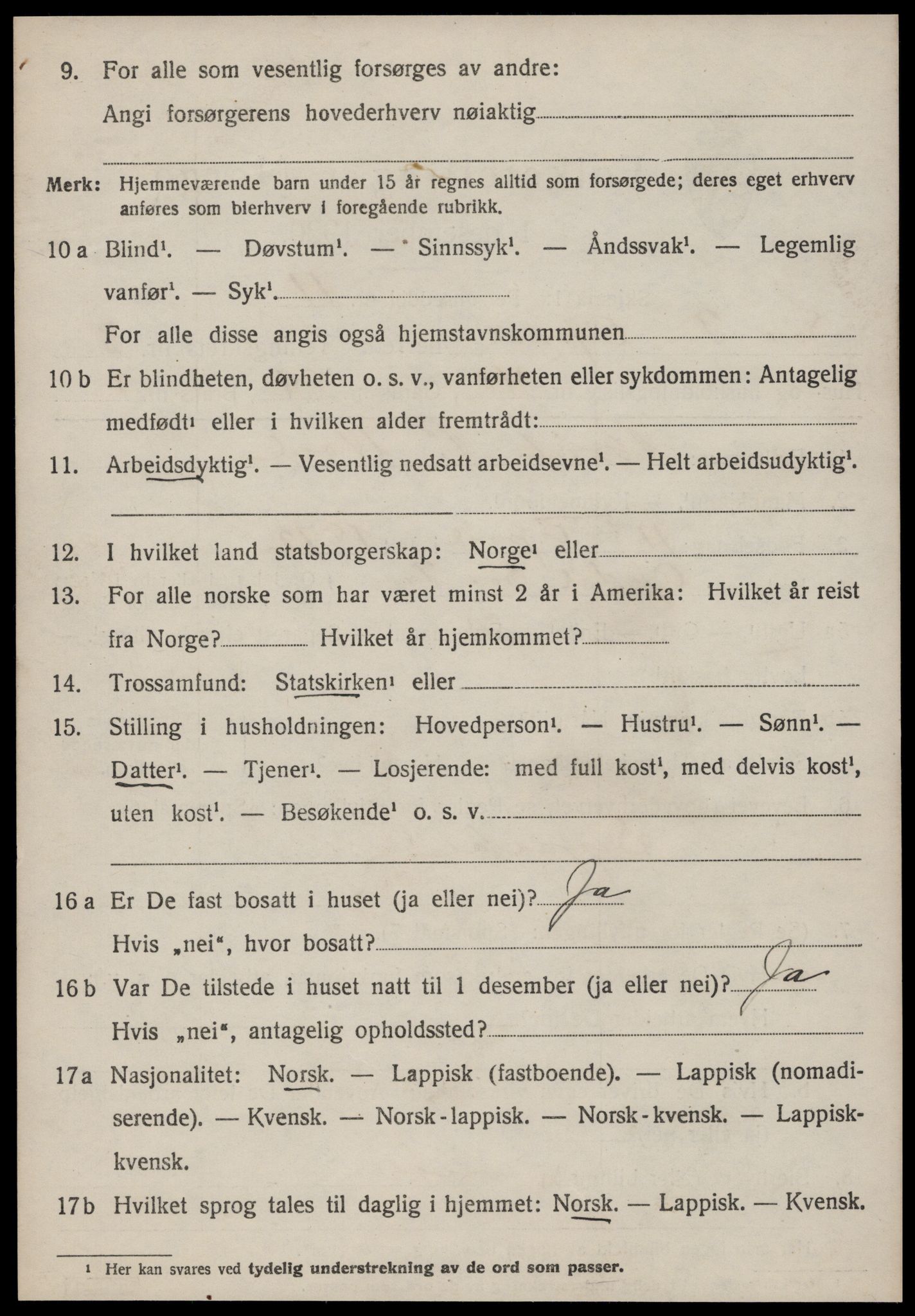 SAT, 1920 census for Oppdal, 1920, p. 3640